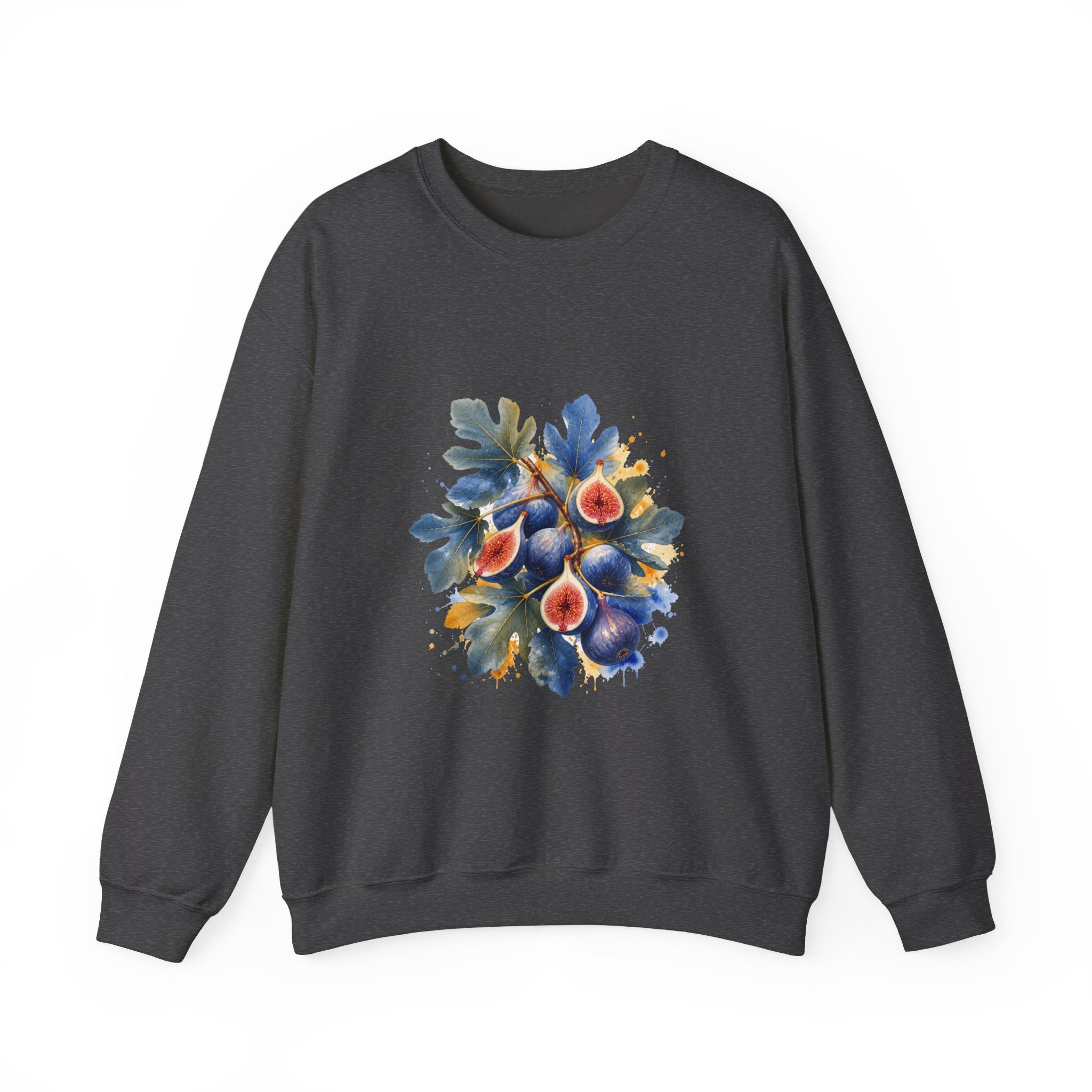 Matching Couple Sweatshirt - Olive Branch & Fig Matching Couple Premium Fleece Sweatshirt Watercolor Art His Hers Birthday Gift - Design B