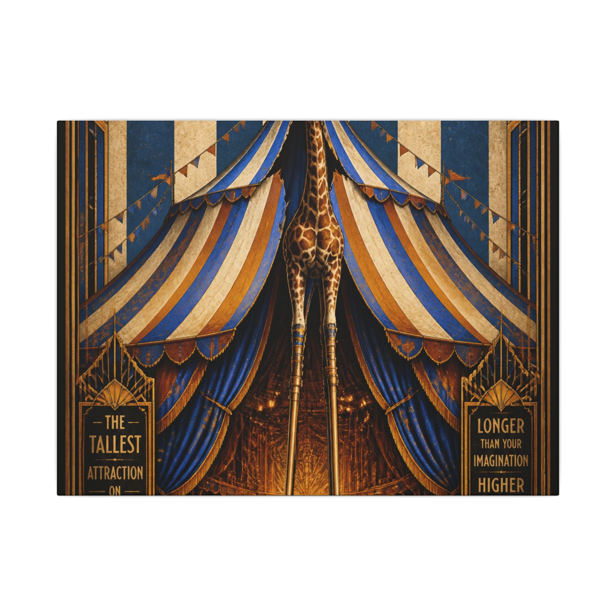 Giraffe on Stilts Wall Art Canvas 16×20 Art Deco Entryway Decor Maximalist Print