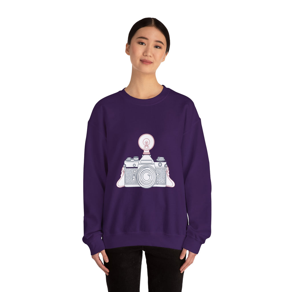 Matching Couple Sweatshirt - Camera & Film Matching Couple Comfort Colors Crew Minimalist Art His Hers Christmas Gift - Design A