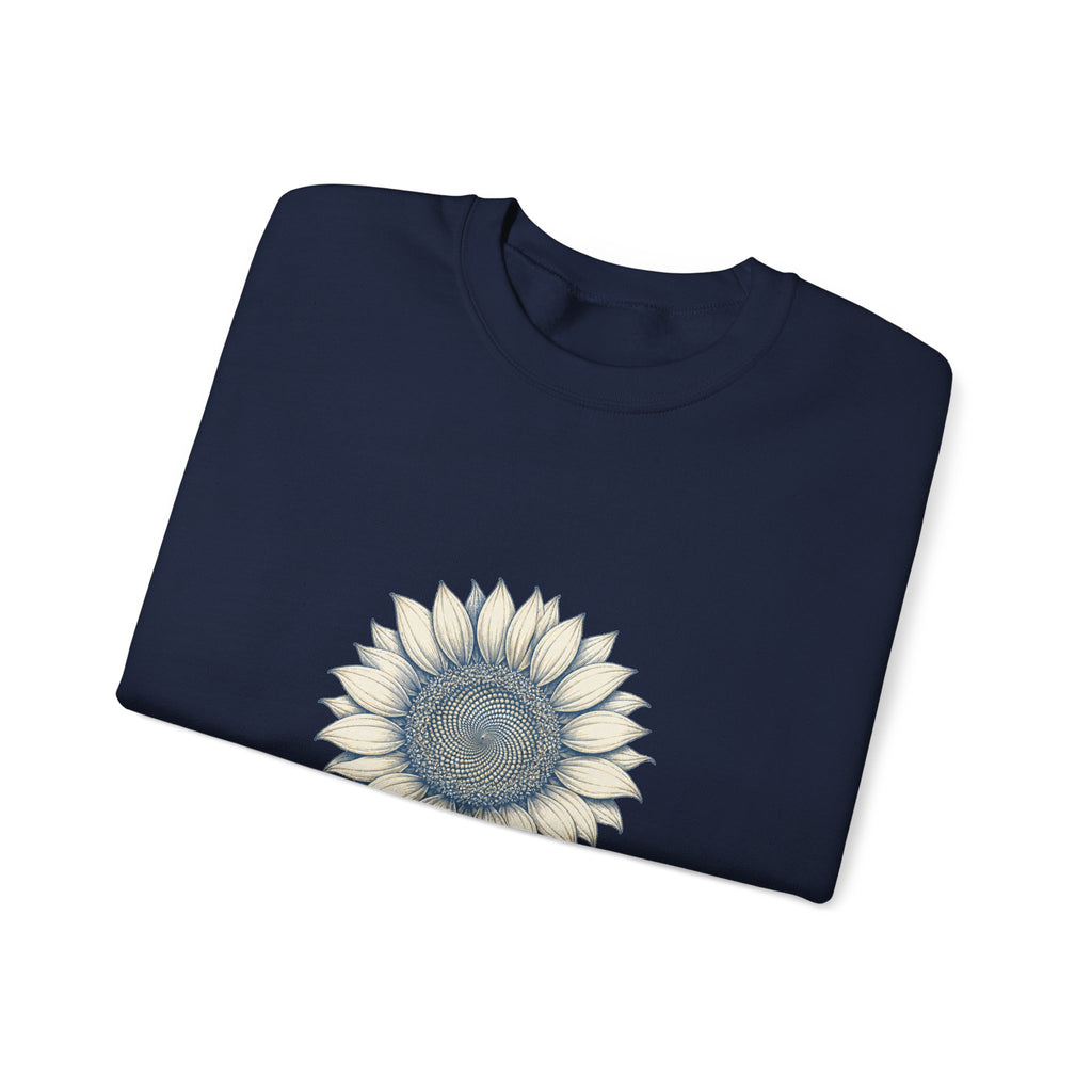 Matching Couple Sweatshirt - Sunflower & Moonflower Matching Couple Comfort Colors Crew Hand-Drawn Art His Hers Anniversary Gift - Design A