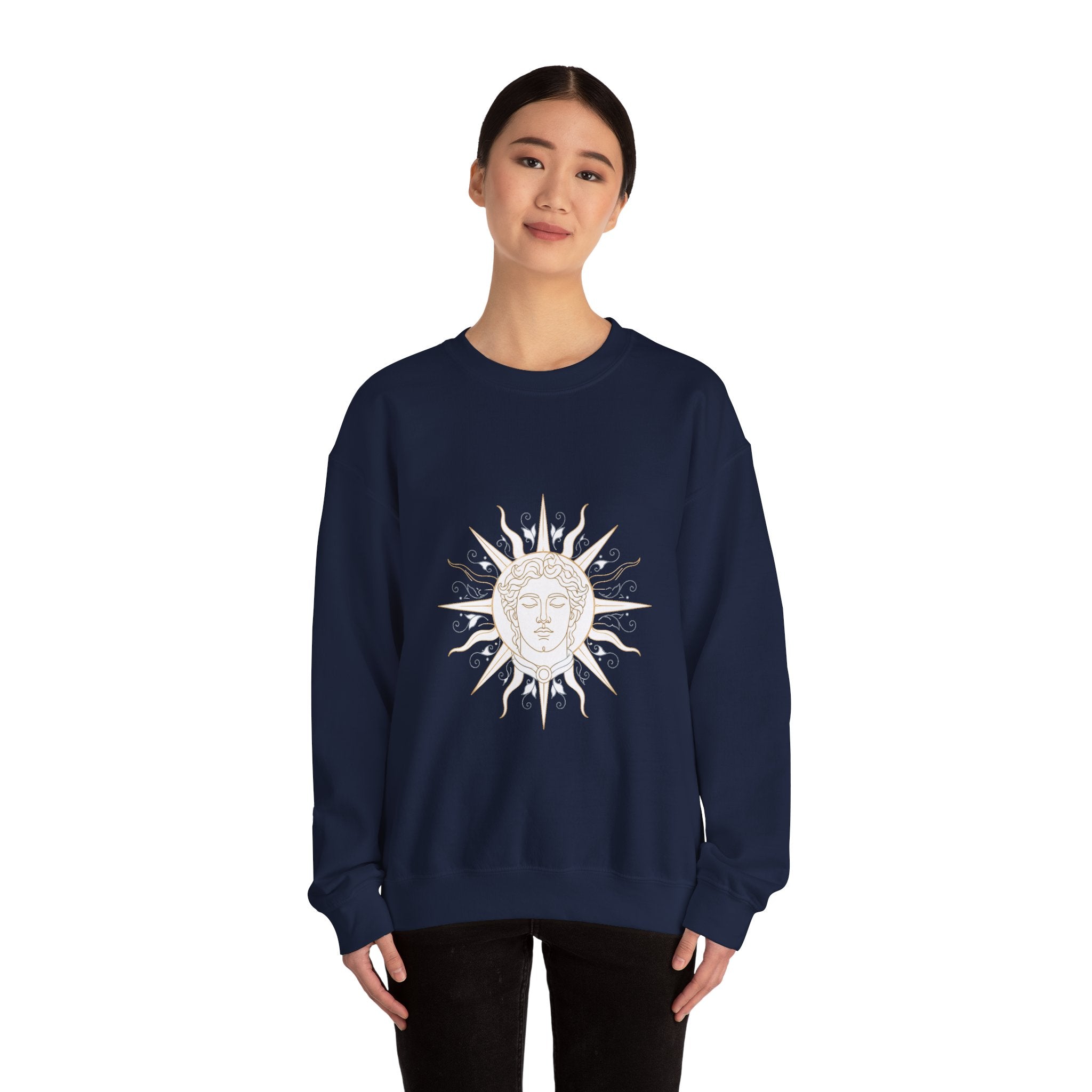 Matching Couple Sweatshirt - Helios & Selene Matching Couple Comfort Colors Crew Minimalist Art His Hers Christmas Gift - Design A