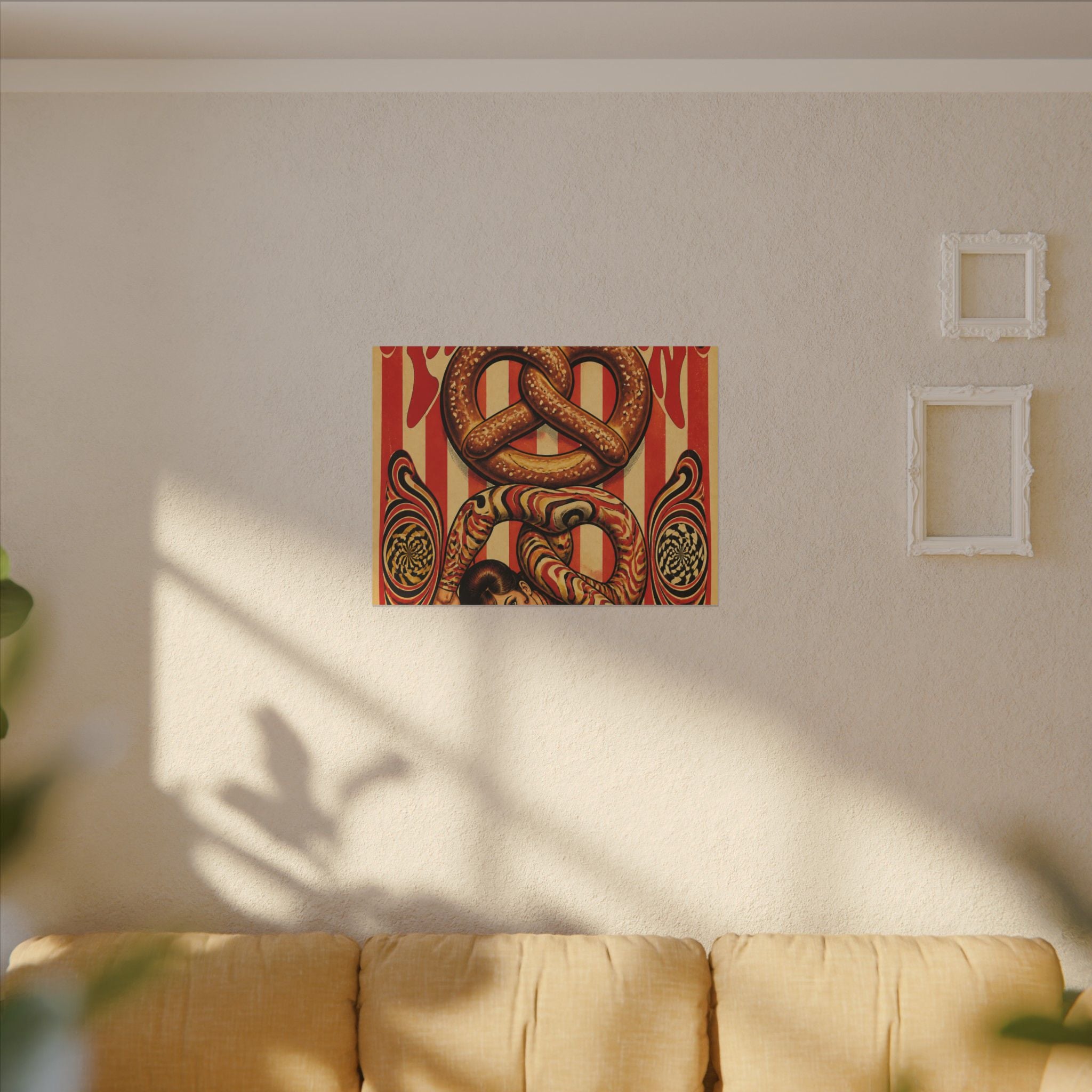 Pretzel Contortionist Wall Art Canvas 16×20 Psychedelic Cafe Decor Maximalist Print