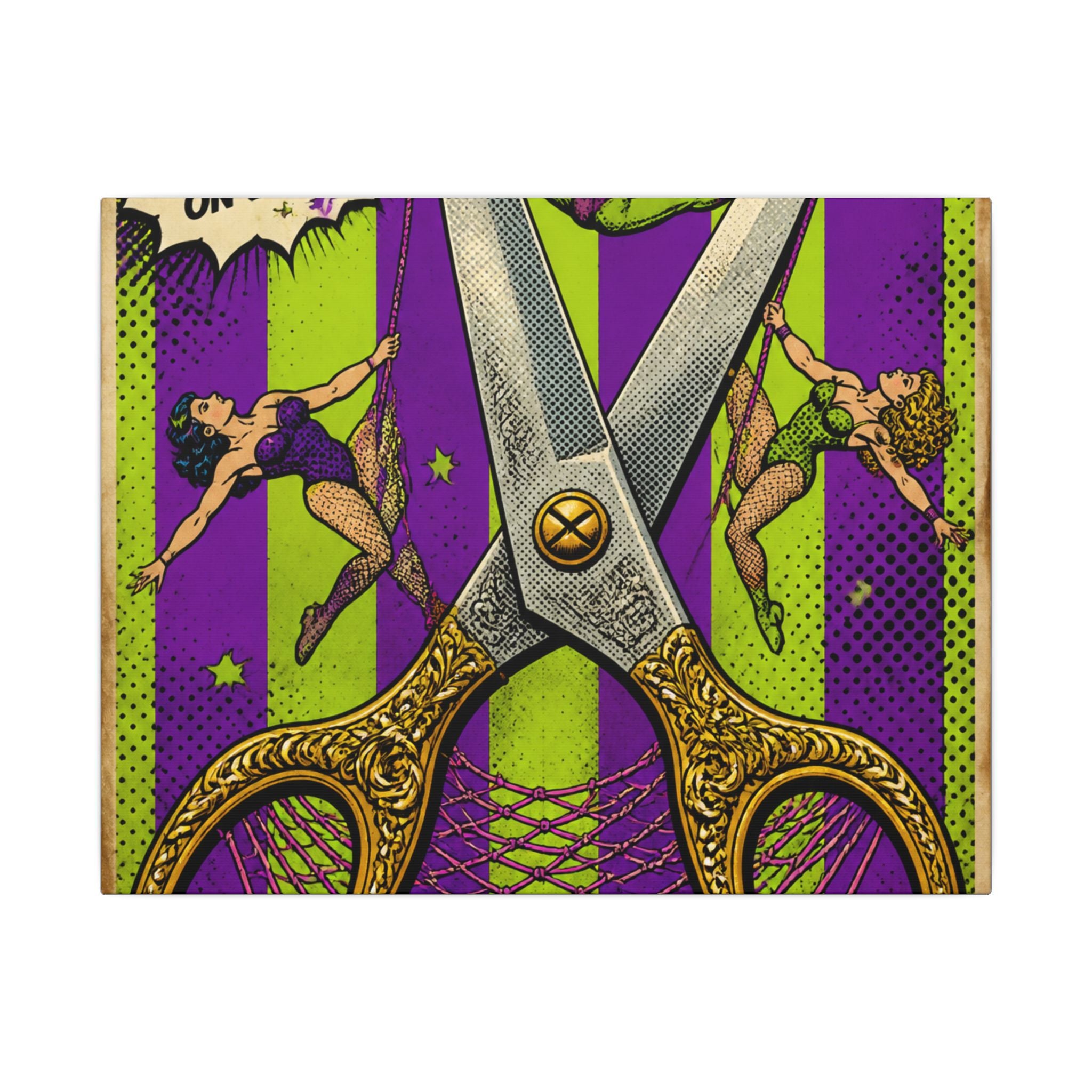 Giant Scissors Trapeze Wall Art Canvas 24×36 Pop Art Restaurant Decor Maximalist Print