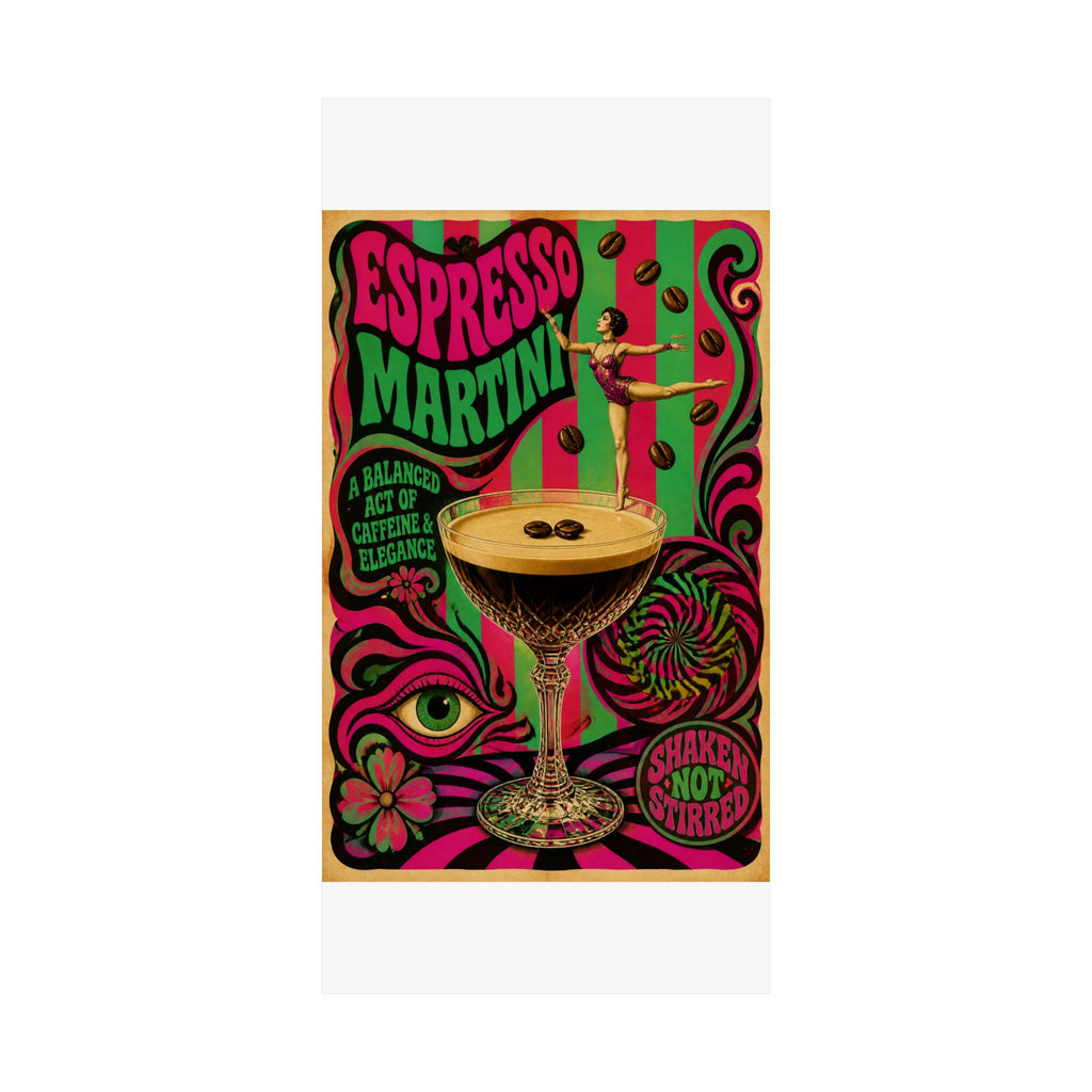 Espresso Martini Acrobat Wall Art Poster 18×24 Psychedelic Cafe Decor Maximalist Print