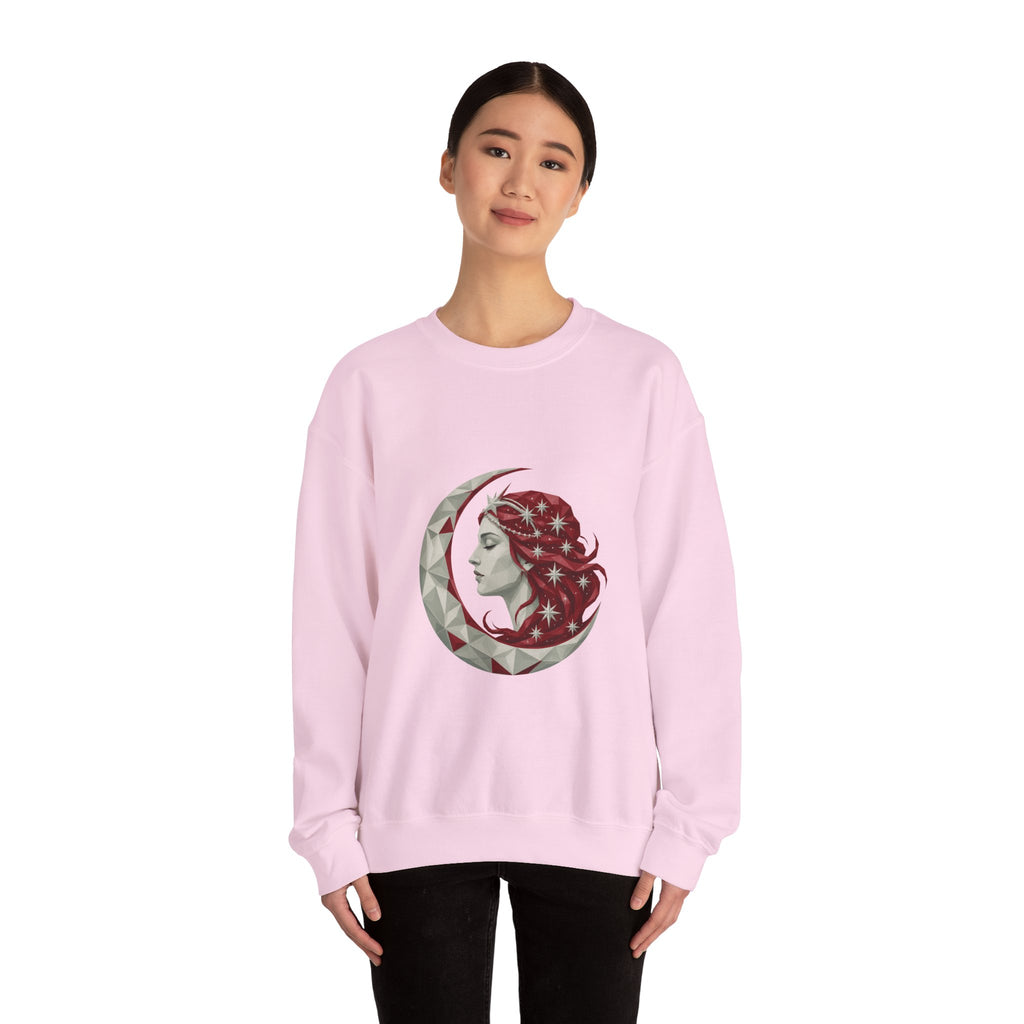 Matching Couple Sweatshirt - Helios & Selene Matching Couple Premium Fleece Sweatshirt Geometric Art His Hers Love Gift - Design B