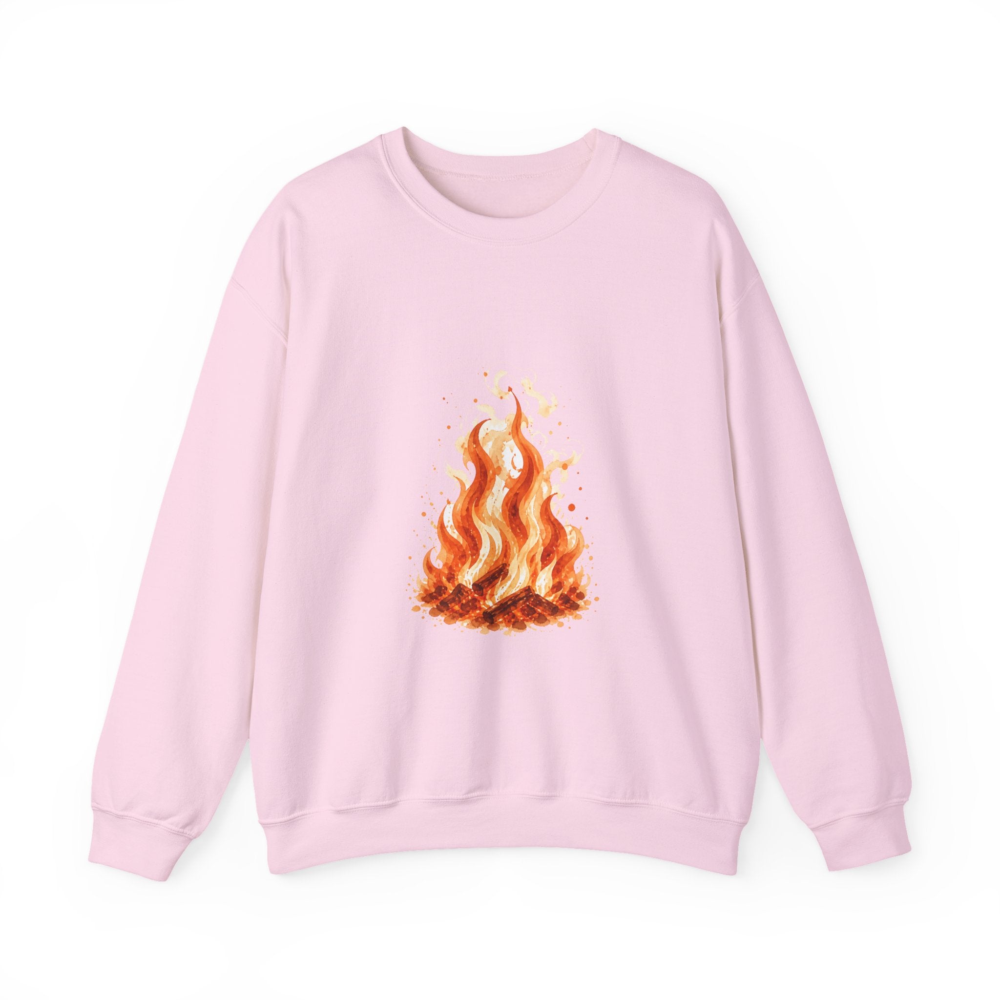 Matching Couple Sweatshirt - Wildfire & Waterfall Matching Couple Comfort Colors Crew Watercolor Art His Hers Birthday Gift - Design A