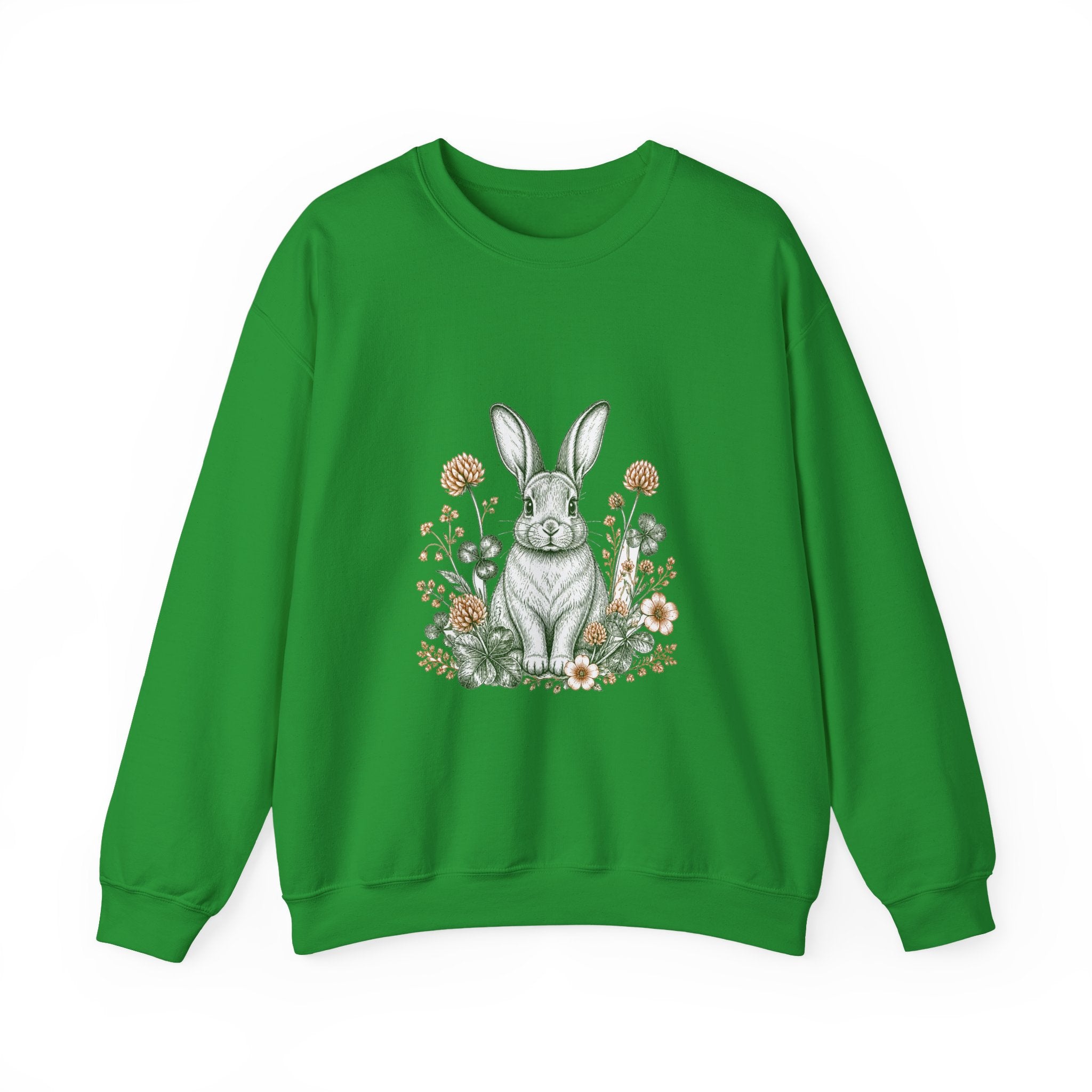 Matching Couple Sweatshirt - Fox & Rabbit Matching Couple Comfort Colors Crew Hand-Drawn Art His Hers Anniversary Gift - Design B