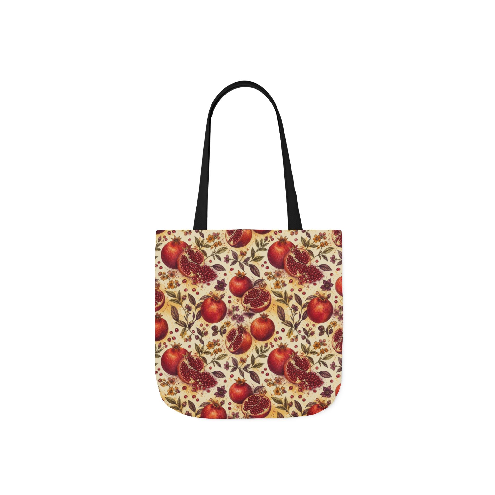 Split Pomegranates Canvas Tote Bag Mediterranean Kitchen Watercolor Design Italian Cottagecore Gift