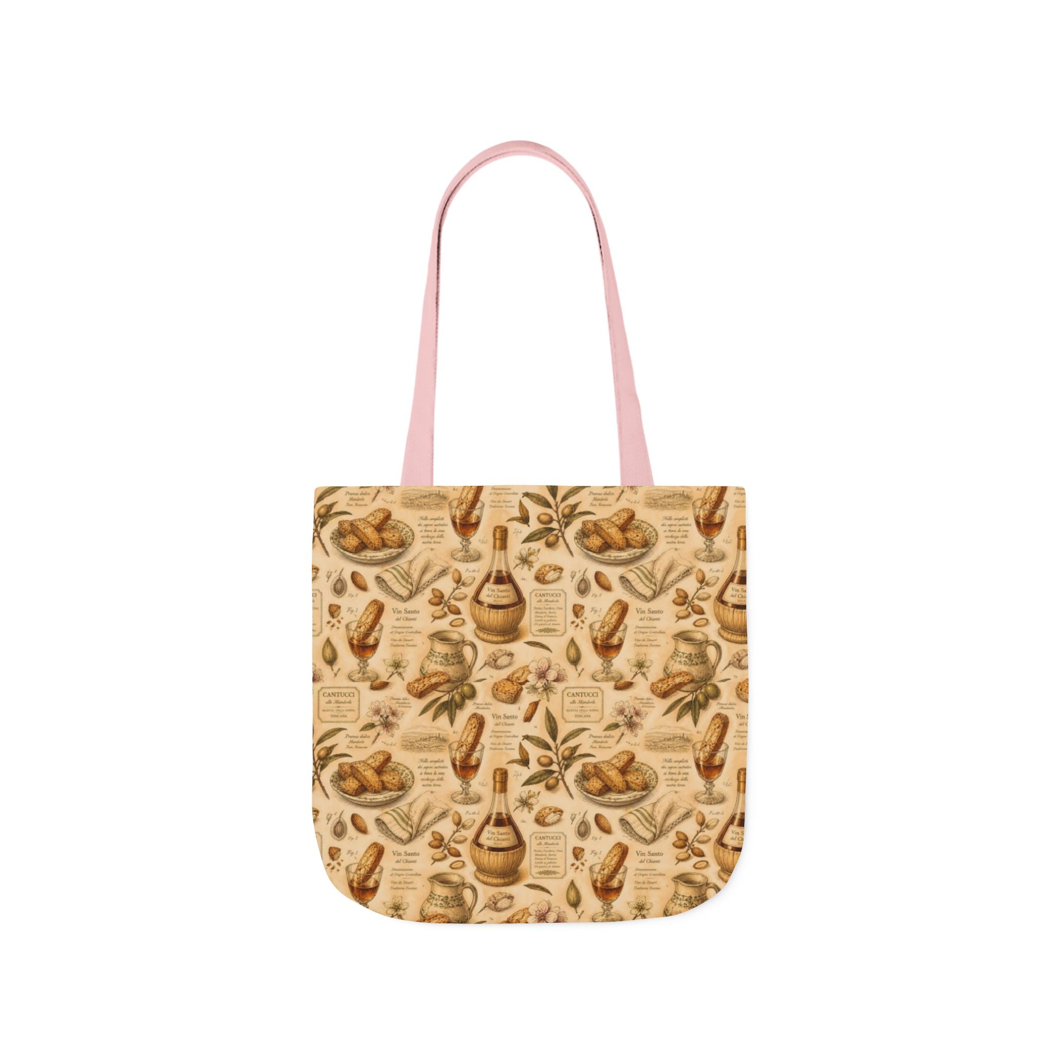 Biscotti & Vin Santo Canvas Tote Bag Mediterranean Kitchen Botanical Design Italian Cottagecore Gift