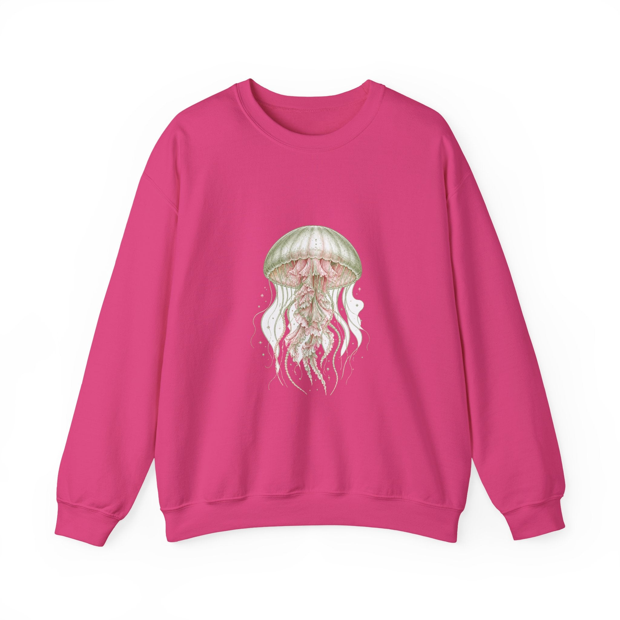 Matching Couple Sweatshirt - Octopus & Jellyfish Matching Couple Premium Fleece Sweatshirt Vintage Art His Hers Honeymoon Gift - Design B
