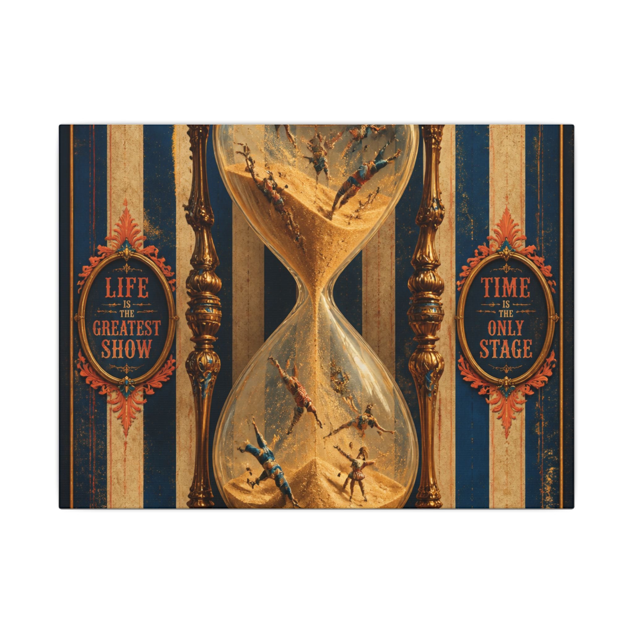 Hourglass Acrobats Wall Art Canvas 24×36 Baroque Studio Decor Maximalist Print