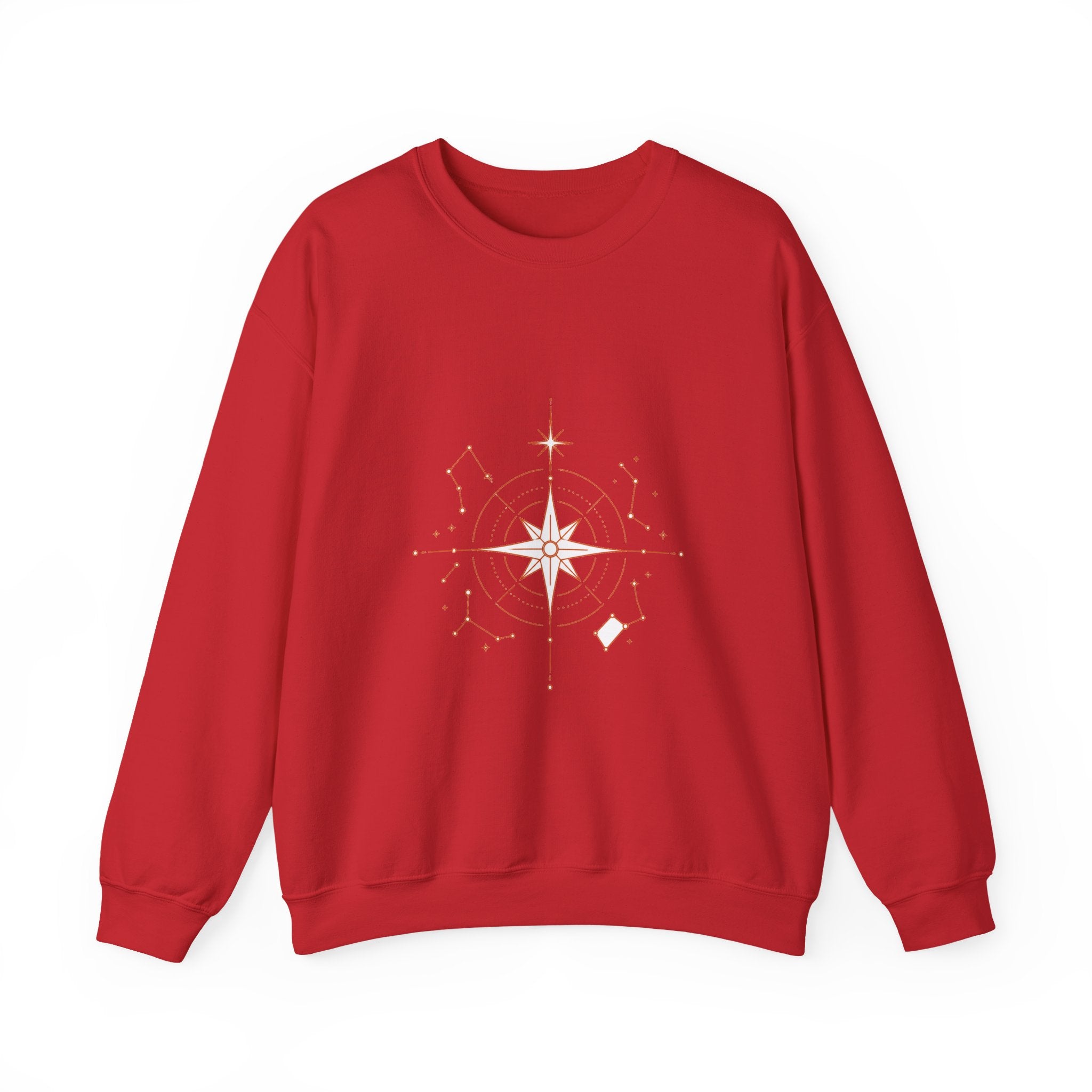 Matching Couple Sweatshirt - Shooting Star & North Star Matching Couple Comfort Colors Crew Minimalist Art His Hers Christmas Gift - Design B