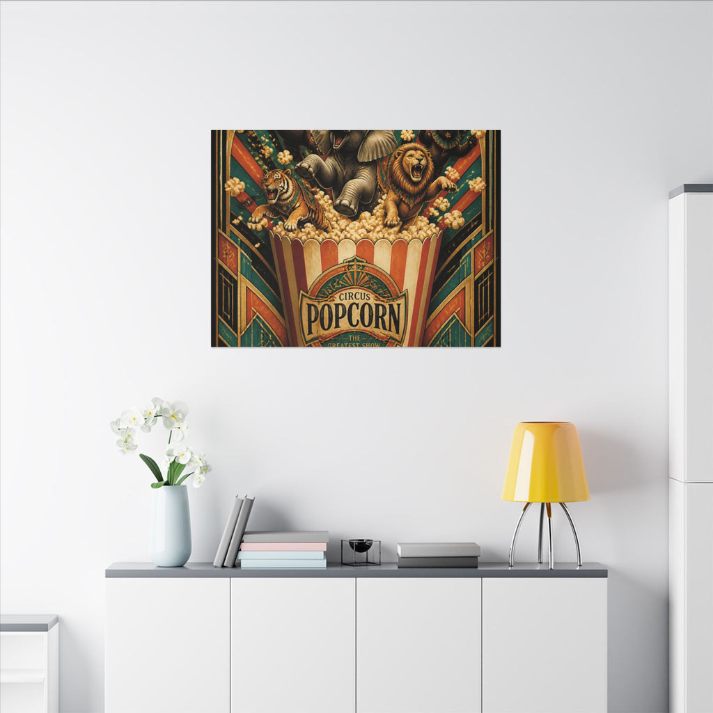 Popcorn Box Animals Wall Art Canvas 16×20 Art Deco Entryway Decor Maximalist Print