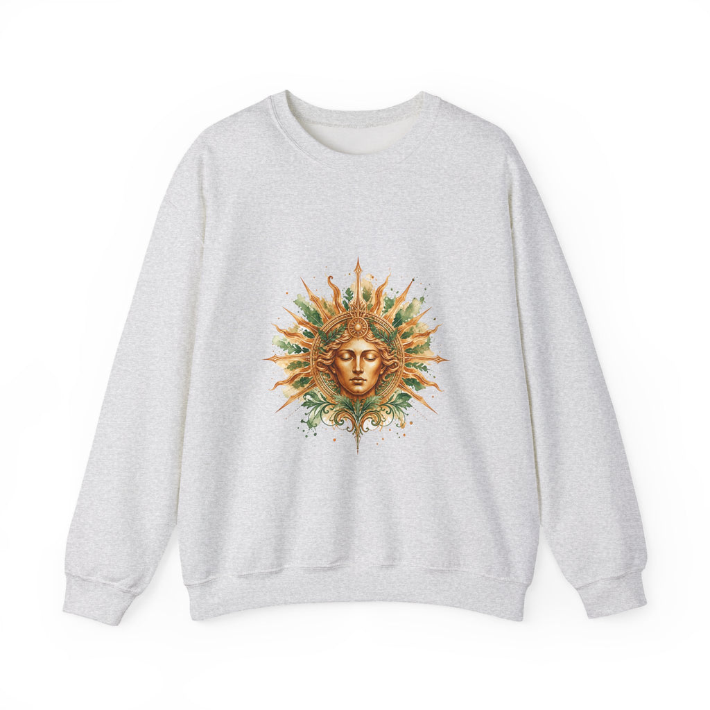 Matching Couple Sweatshirt - Helios & Selene Matching Couple Crewneck Sweatshirt Watercolor Art His Hers Engagement Gift - Design A