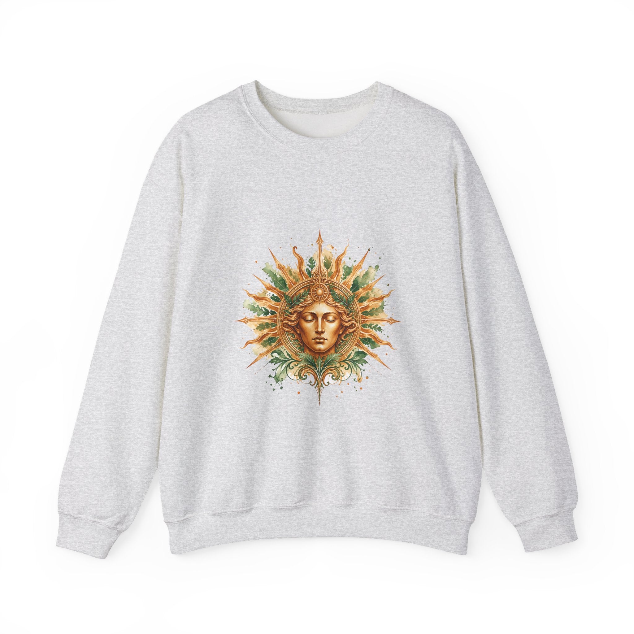Matching Couple Sweatshirt - Helios & Selene Matching Couple Crewneck Sweatshirt Watercolor Art His Hers Engagement Gift - Design A