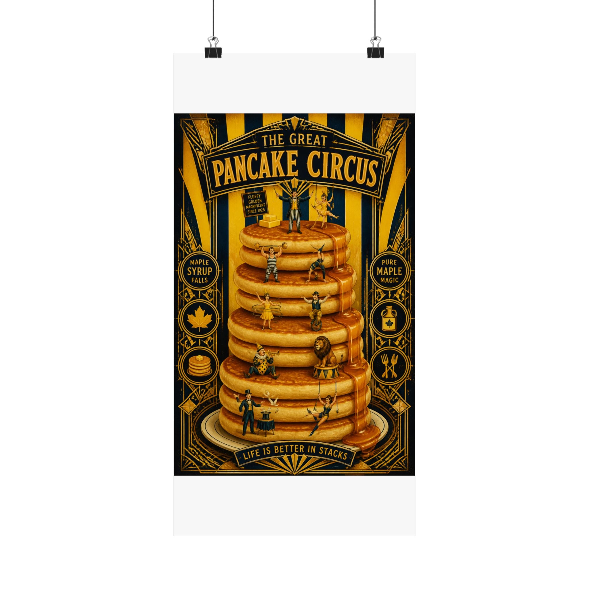 Pancake Stack Platform Wall Art Poster 24×36 Art Deco Bar Area Decor Maximalist Print