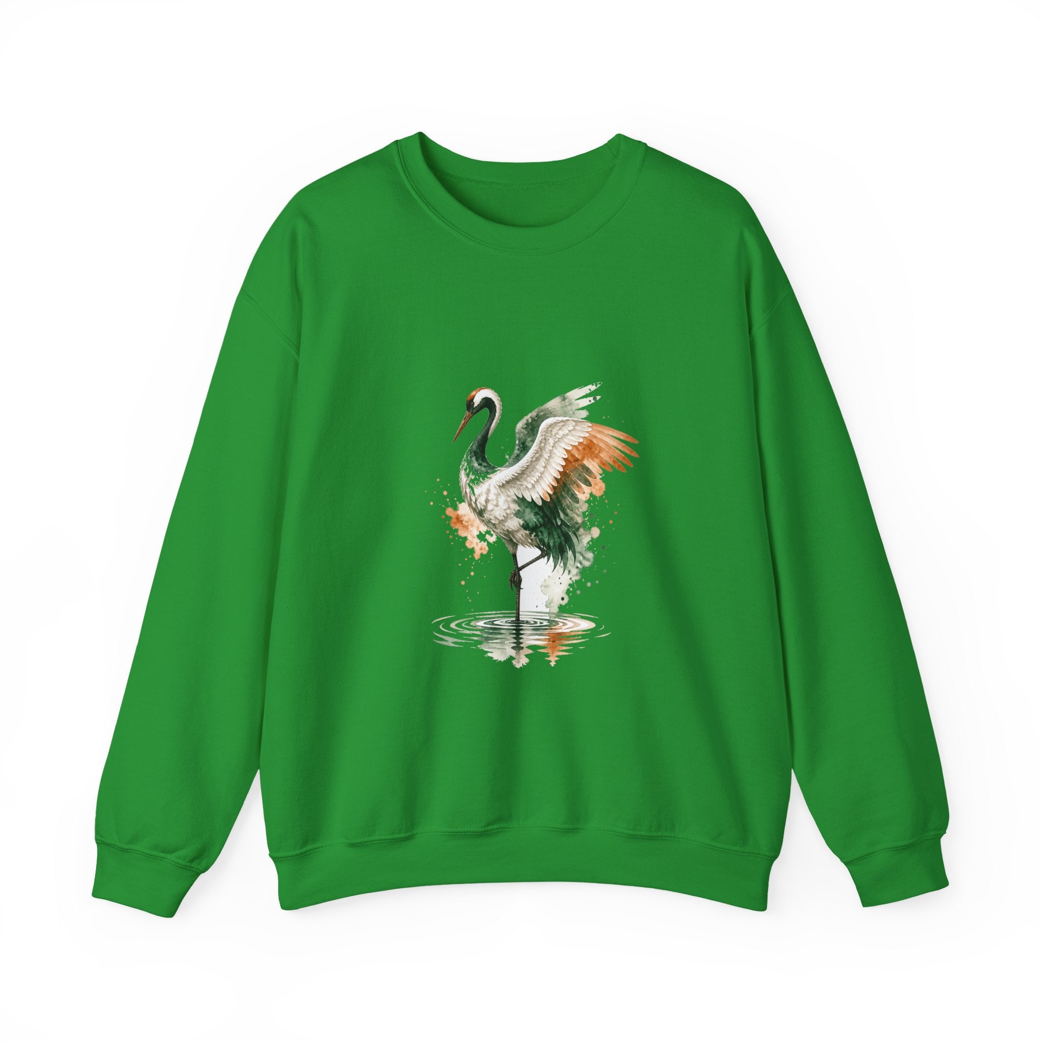 Matching Couple Sweatshirt - Tiger & Crane Matching Couple Premium Fleece Sweatshirt Watercolor Art His Hers Birthday Gift - Design B
