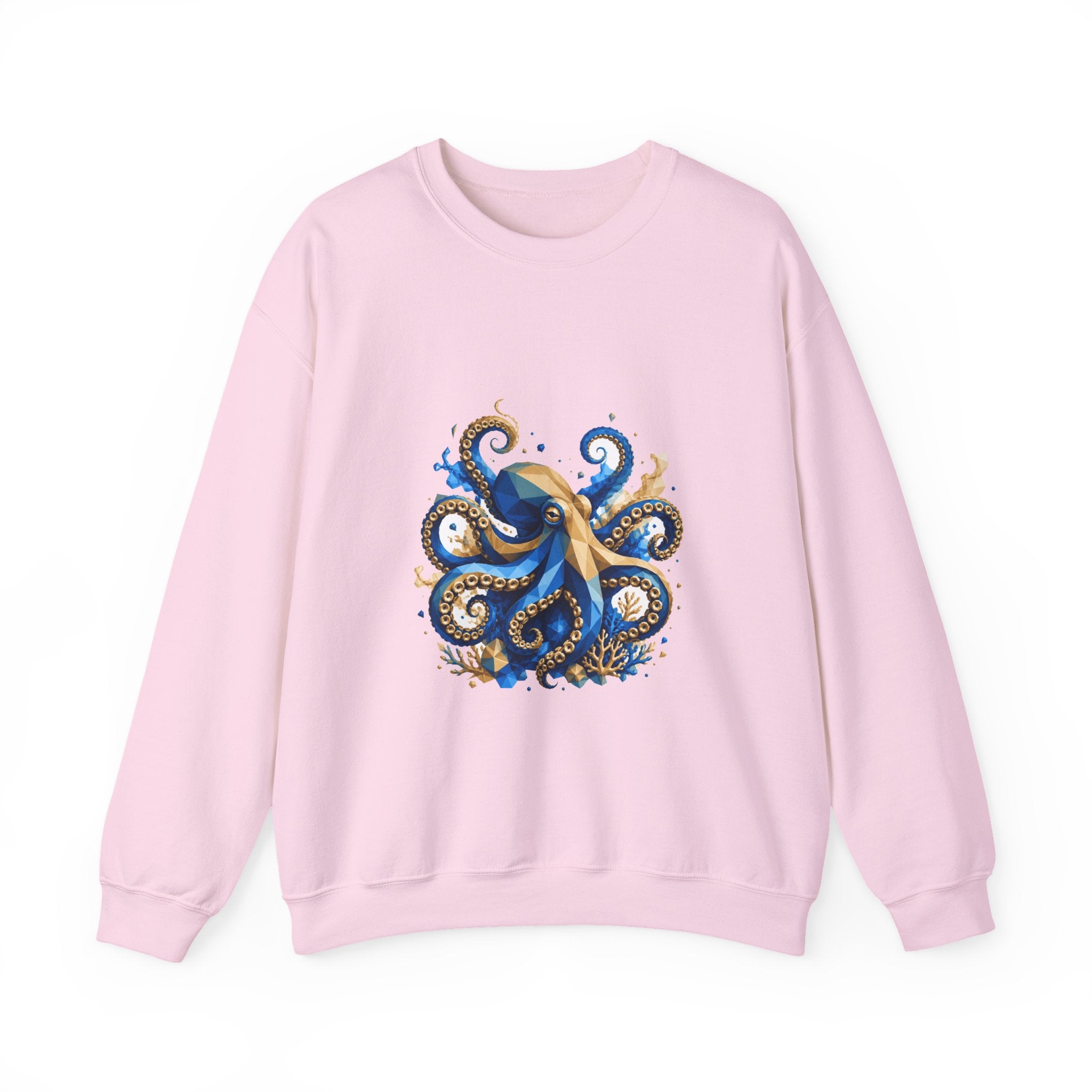 Matching Couple Sweatshirt - Octopus & Jellyfish Matching Couple Premium Fleece Sweatshirt Geometric Art His Hers Love Gift - Design A