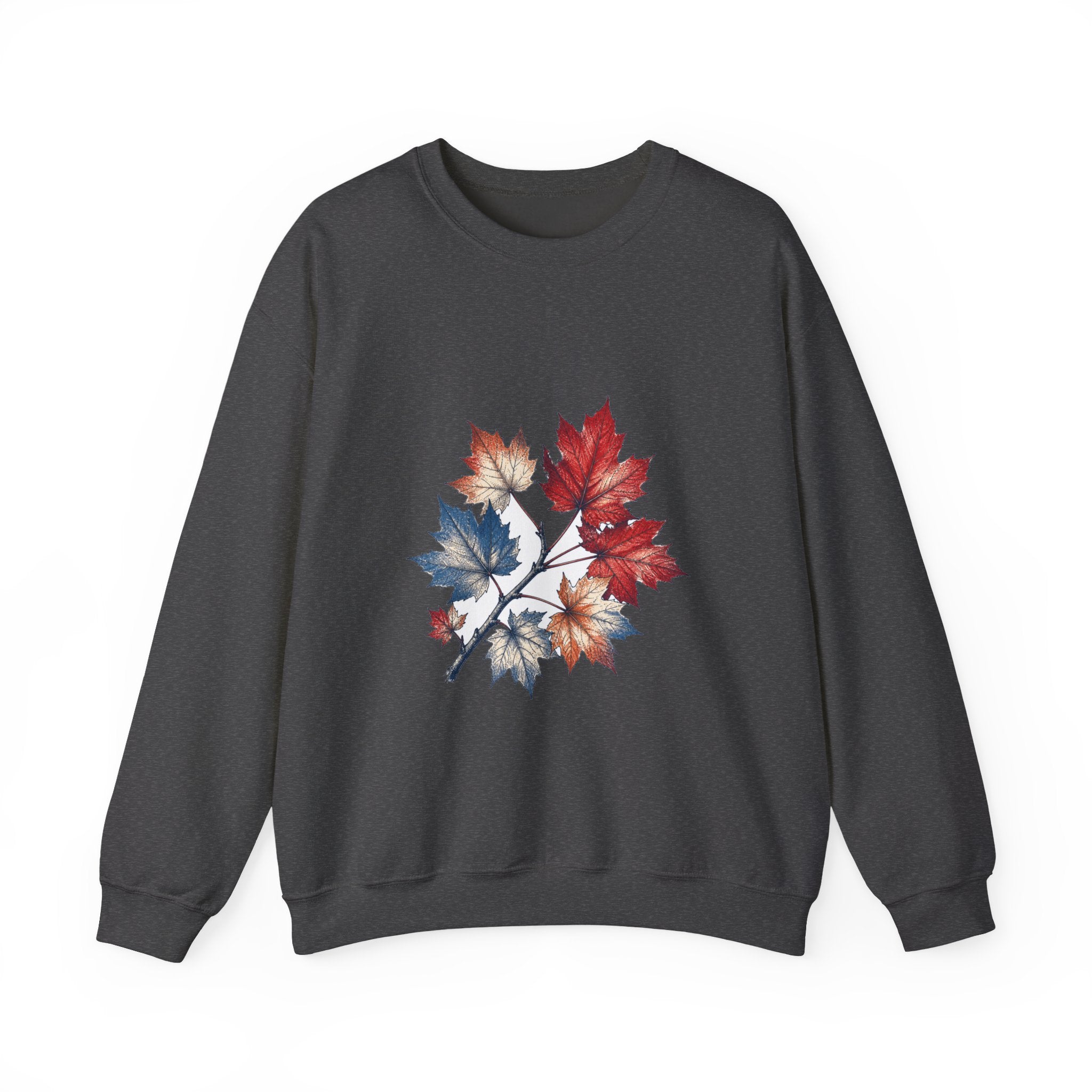 Matching Couple Sweatshirt - Cherry Blossom & Maple Leaf Matching Couple Crewneck Sweatshirt Hand-Drawn Art His Hers Best Friend Gift - Design B