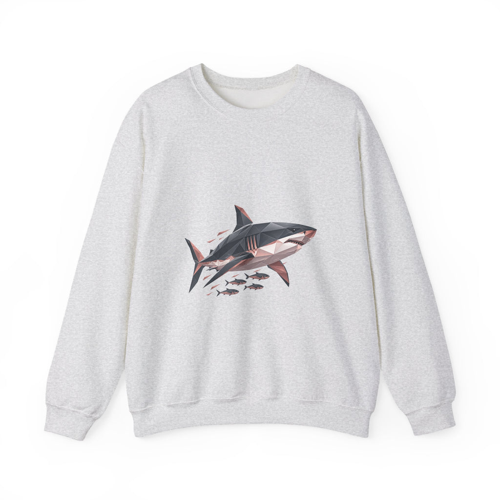 Matching Couple Sweatshirt - Shark & Dolphin Matching Couple Premium Fleece Sweatshirt Geometric Art His Hers Love Gift - Design A