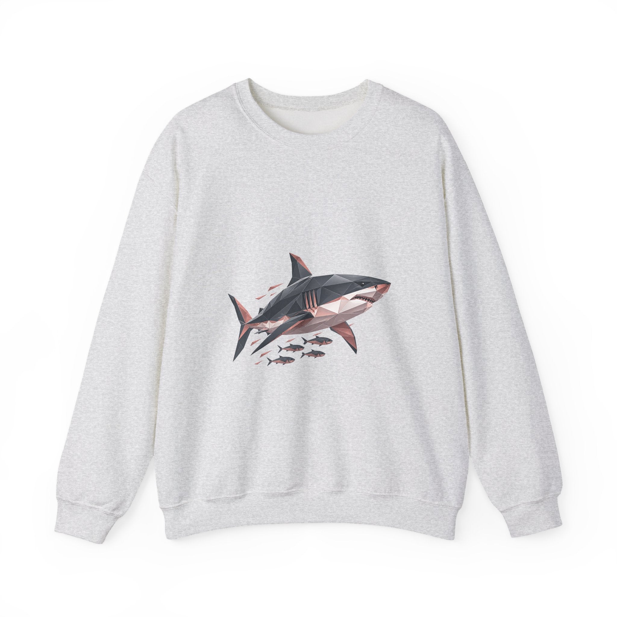 Matching Couple Sweatshirt - Shark & Dolphin Matching Couple Premium Fleece Sweatshirt Geometric Art His Hers Love Gift - Design A
