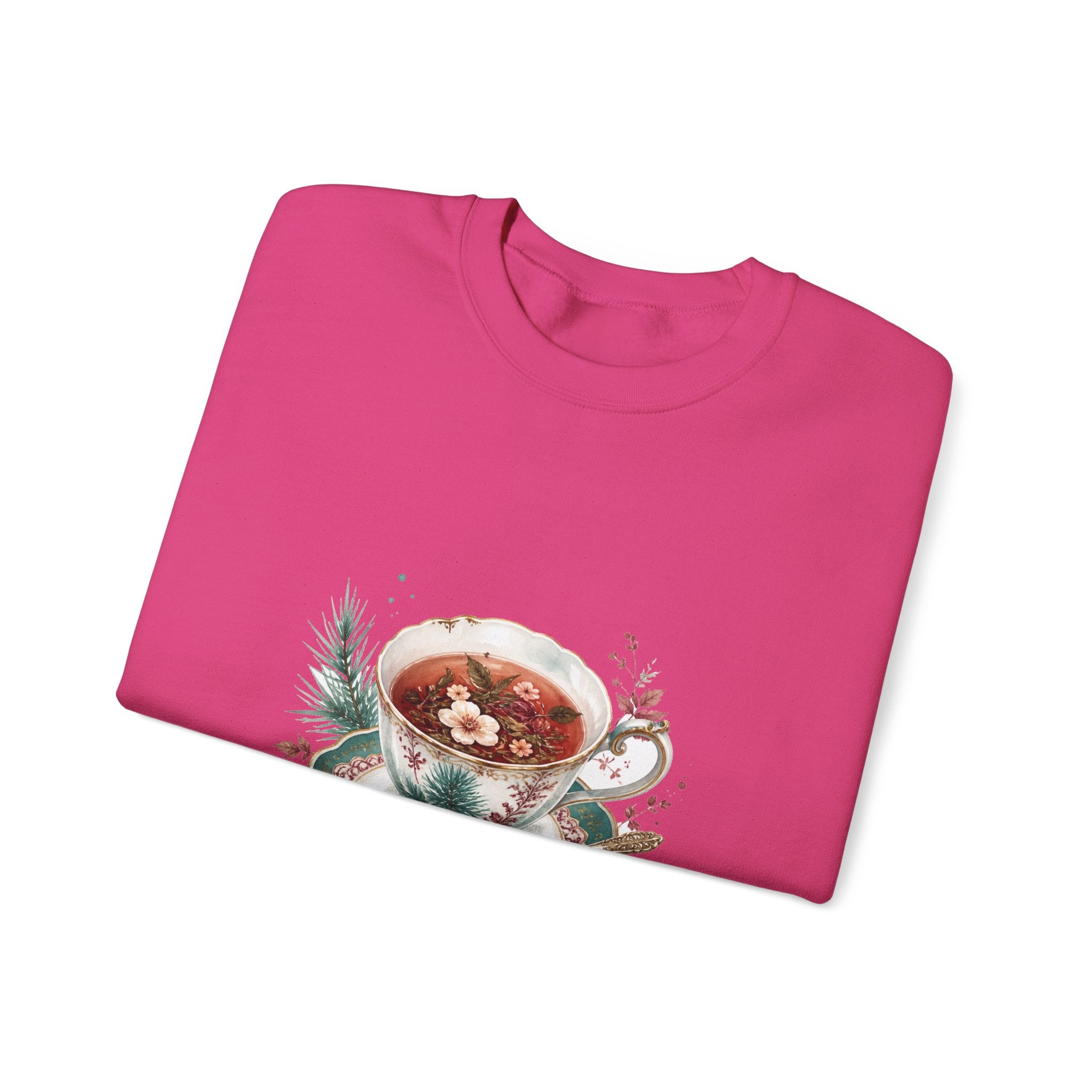 Matching Couple Sweatshirt - Coffee & Tea Matching Couple Comfort Colors Crew Watercolor Art His Hers Birthday Gift - Design B