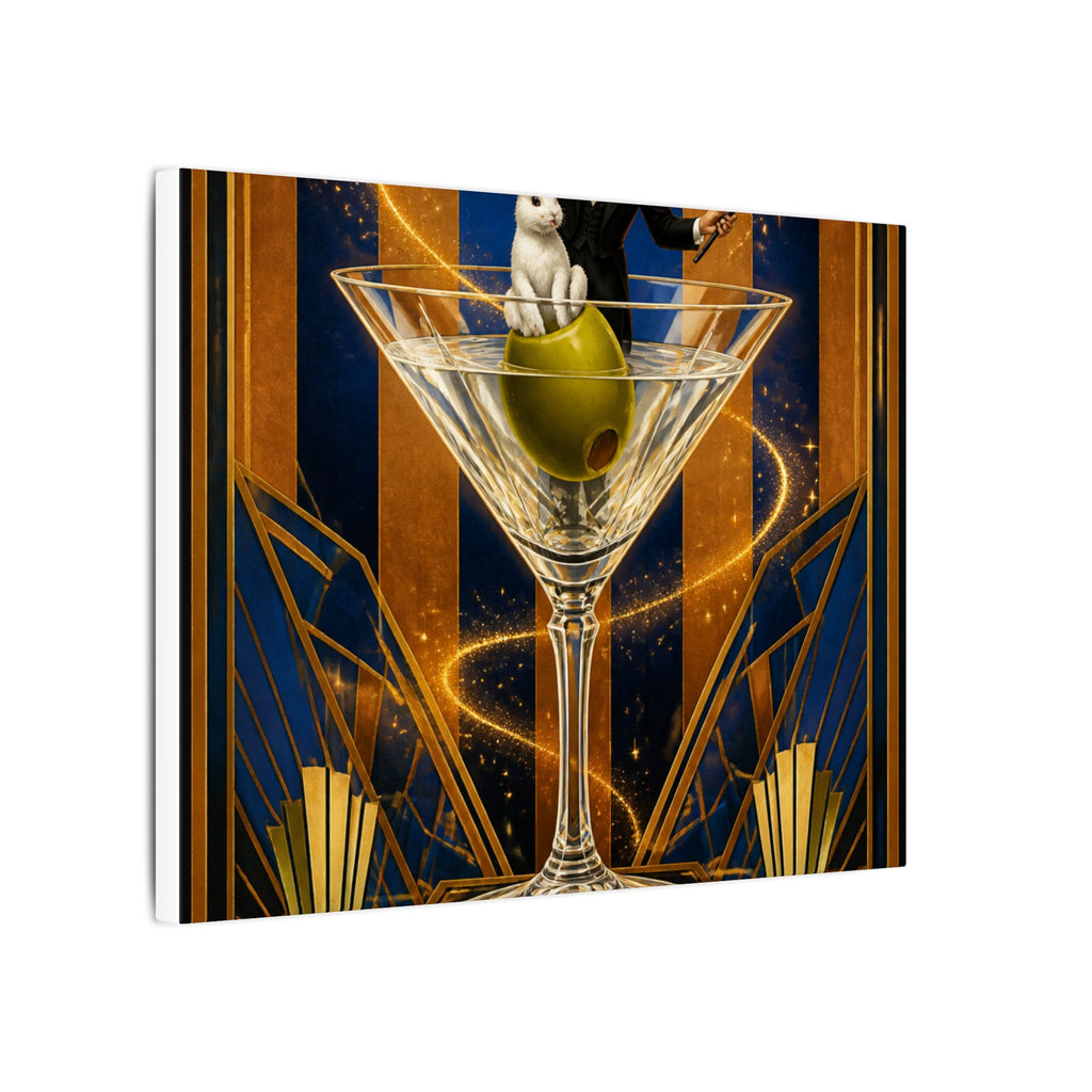 Martini Magician Wall Art Canvas 16×20 Art Deco Entryway Decor Maximalist Print