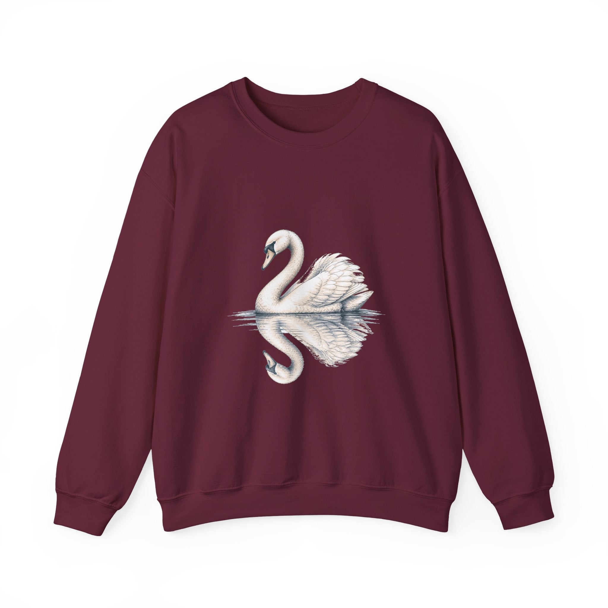 Matching Couple Sweatshirt - Raven & Swan Matching Couple Premium Fleece Sweatshirt Hand-Drawn Art His Hers Anniversary Gift - Design B