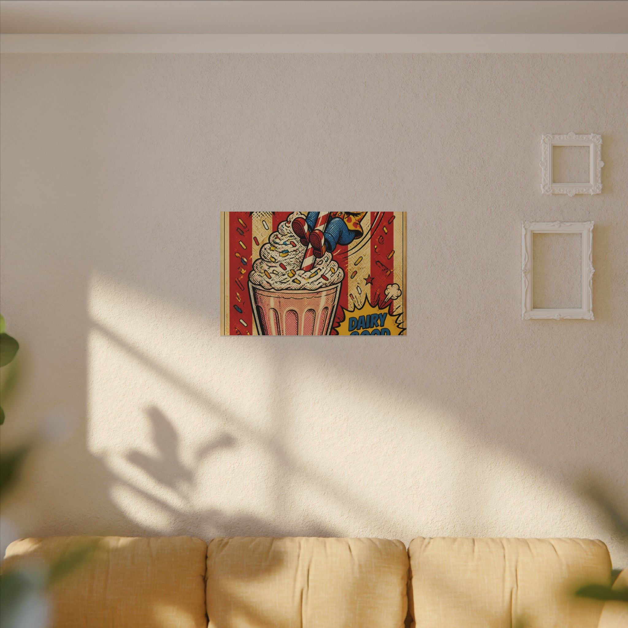 Milkshake Slide Clown Wall Art Canvas 24×36 Pop Art Restaurant Decor Maximalist Print