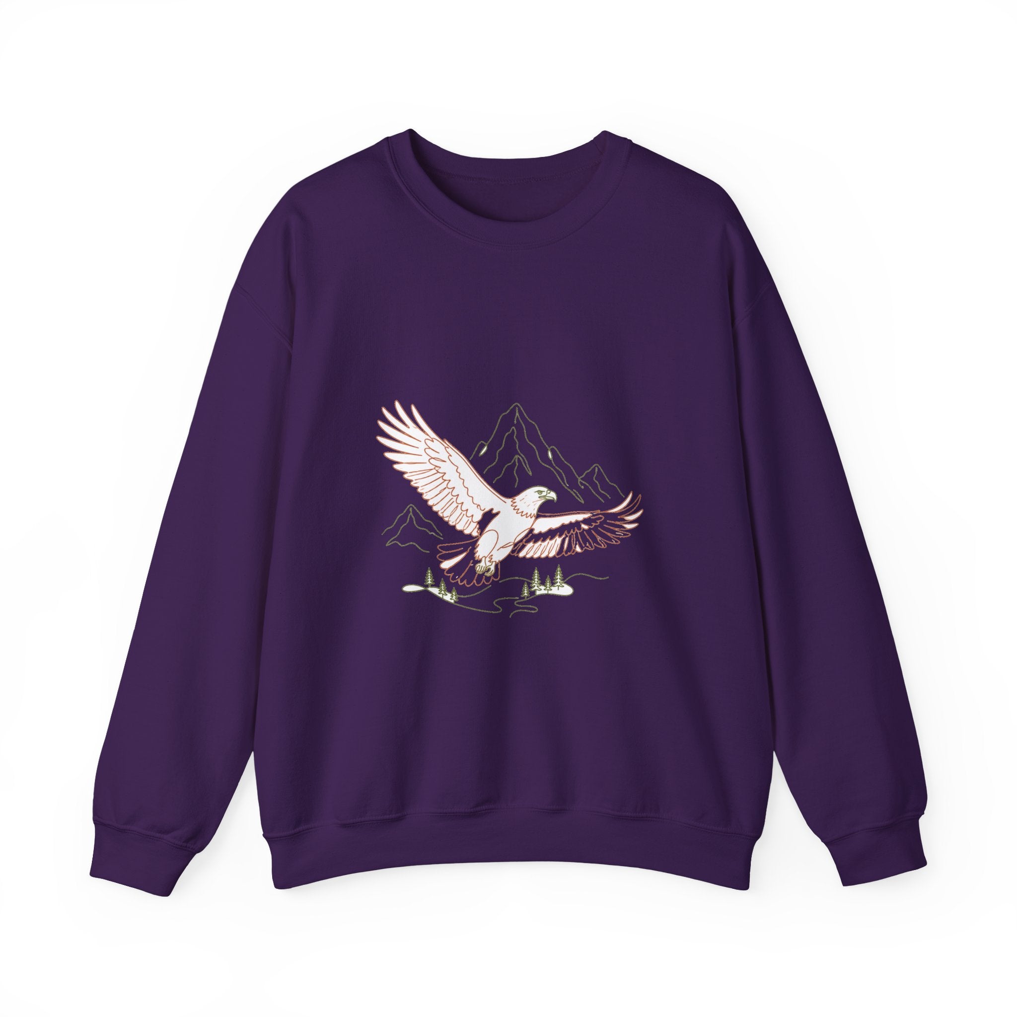 Matching Couple Sweatshirt - Eagle & Whale Matching Couple Premium Fleece Sweatshirt Minimalist Art His Hers Christmas Gift - Design A