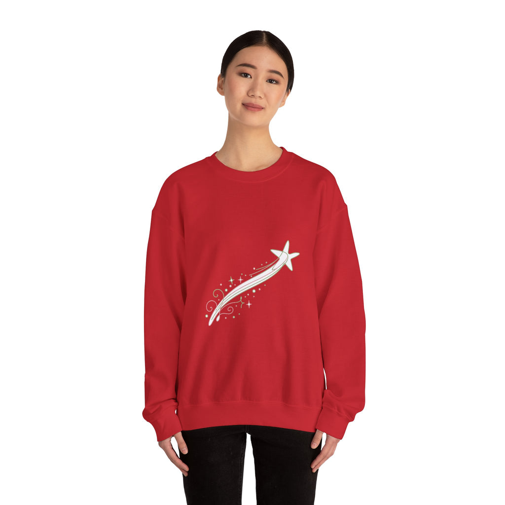 Matching Couple Sweatshirt - Shooting Star & North Star Matching Couple Premium Fleece Sweatshirt Minimalist Art His Hers Christmas Gift - Design A