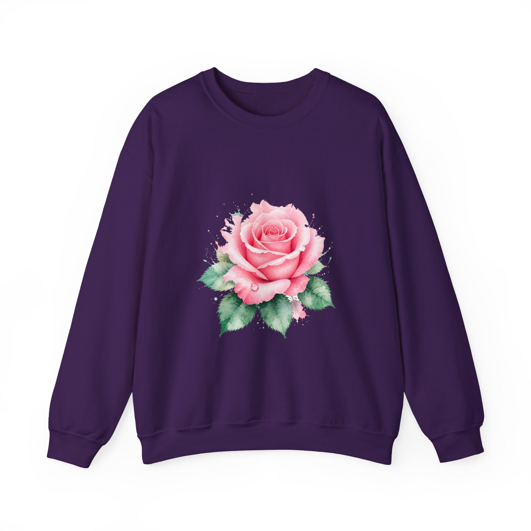 Matching Couple Sweatshirt - Rose & Thorn Matching Couple Comfort Colors Crew Watercolor Art His Hers Birthday Gift - Design A