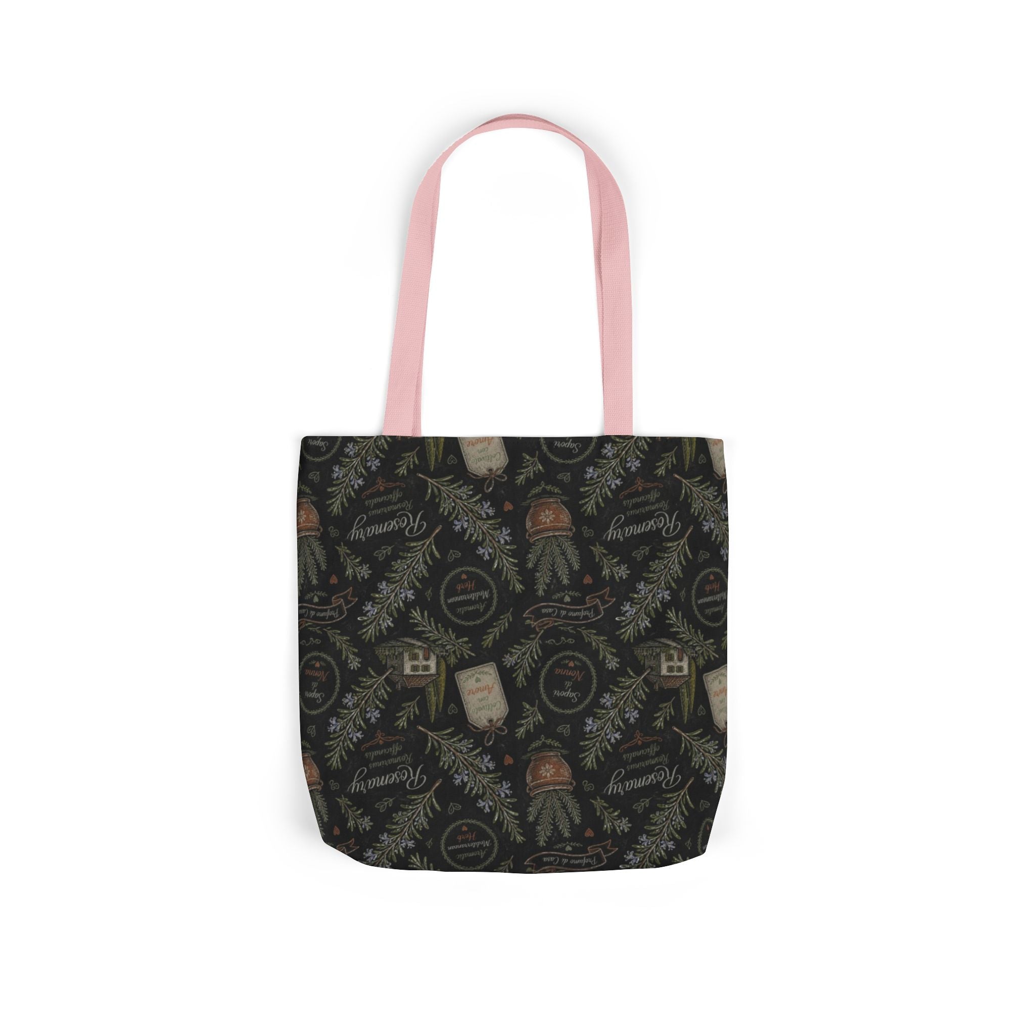 Rosemary Sprigs Canvas Tote Bag Mediterranean Kitchen Chalk Art Design Italian Cottagecore Gift