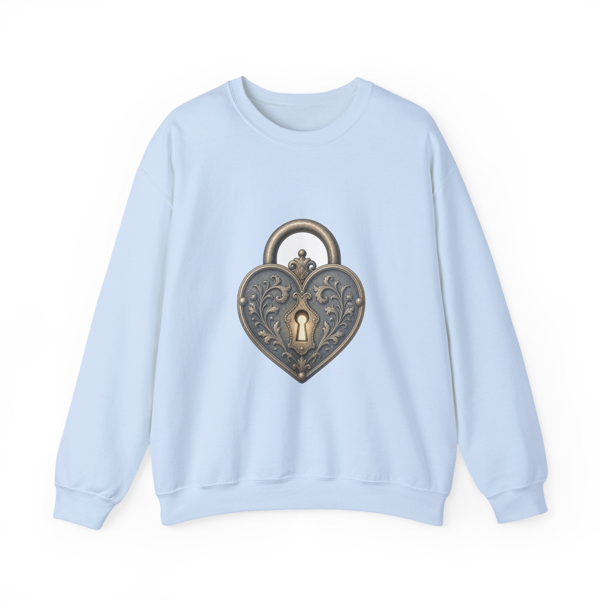Matching Couple Sweatshirt - Key & Lock Matching Couple Premium Fleece Sweatshirt Vintage Art His Hers Honeymoon Gift - Design B