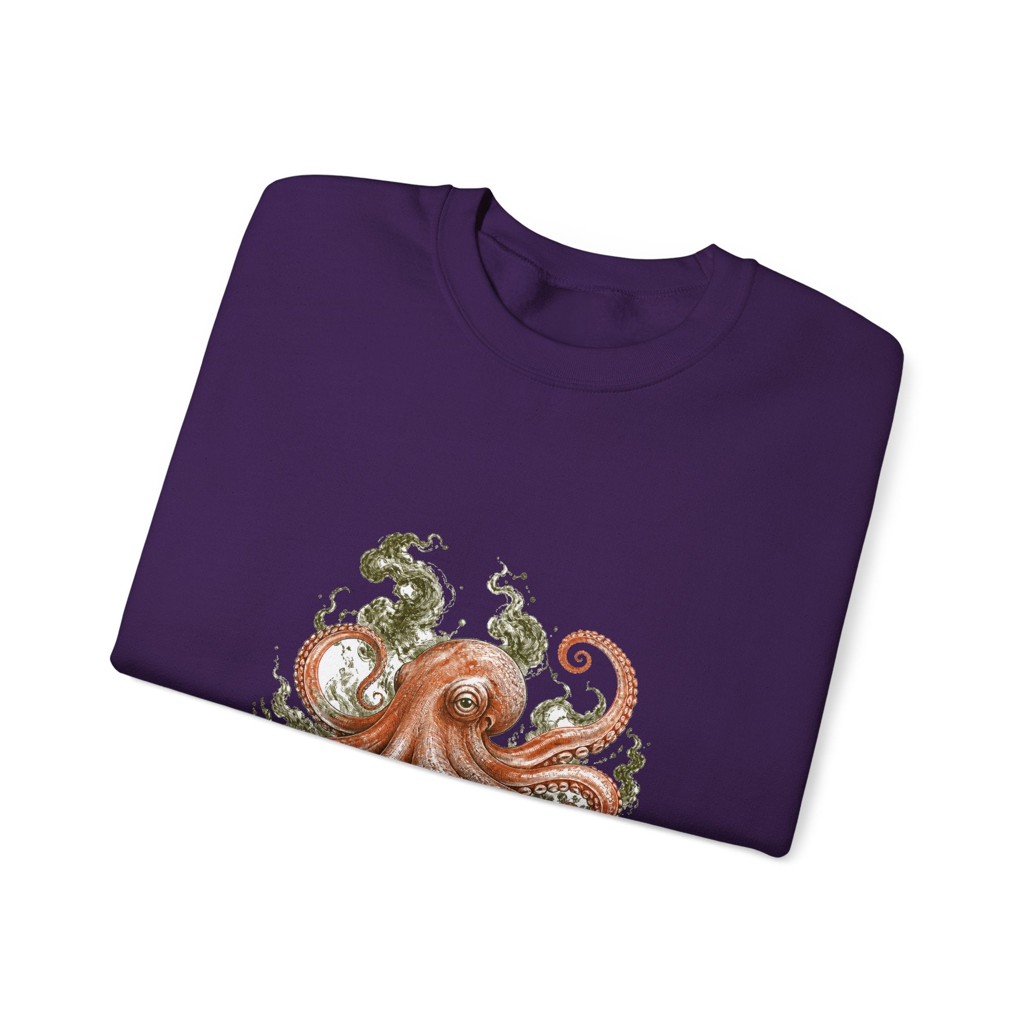 Matching Couple Sweatshirt - Octopus & Jellyfish Matching Couple Comfort Colors Crew Hand-Drawn Art His Hers Anniversary Gift - Design A
