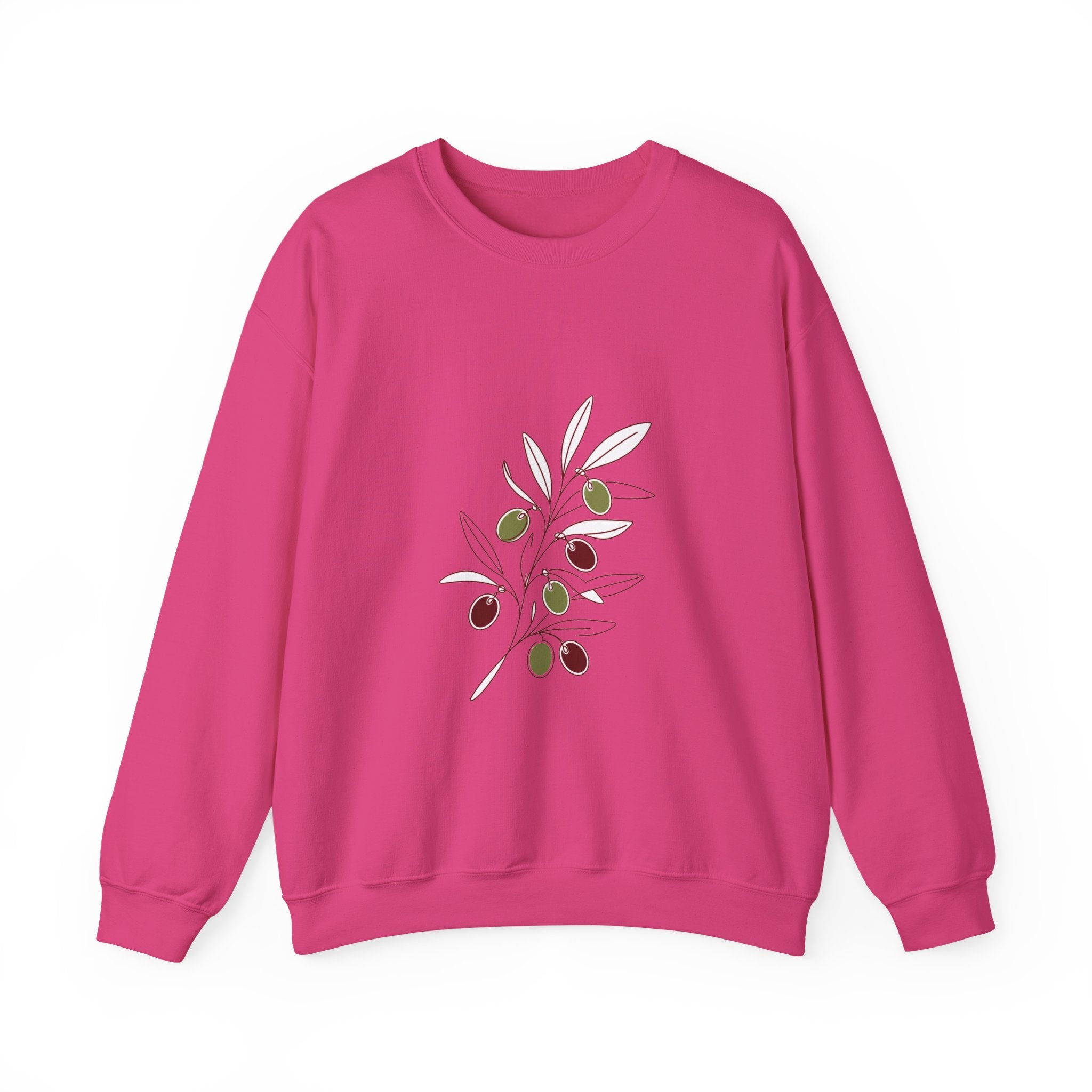 Matching Couple Sweatshirt - Olive Branch & Fig Matching Couple Crewneck Sweatshirt Minimalist Art His Hers Valentine Gift - Design A