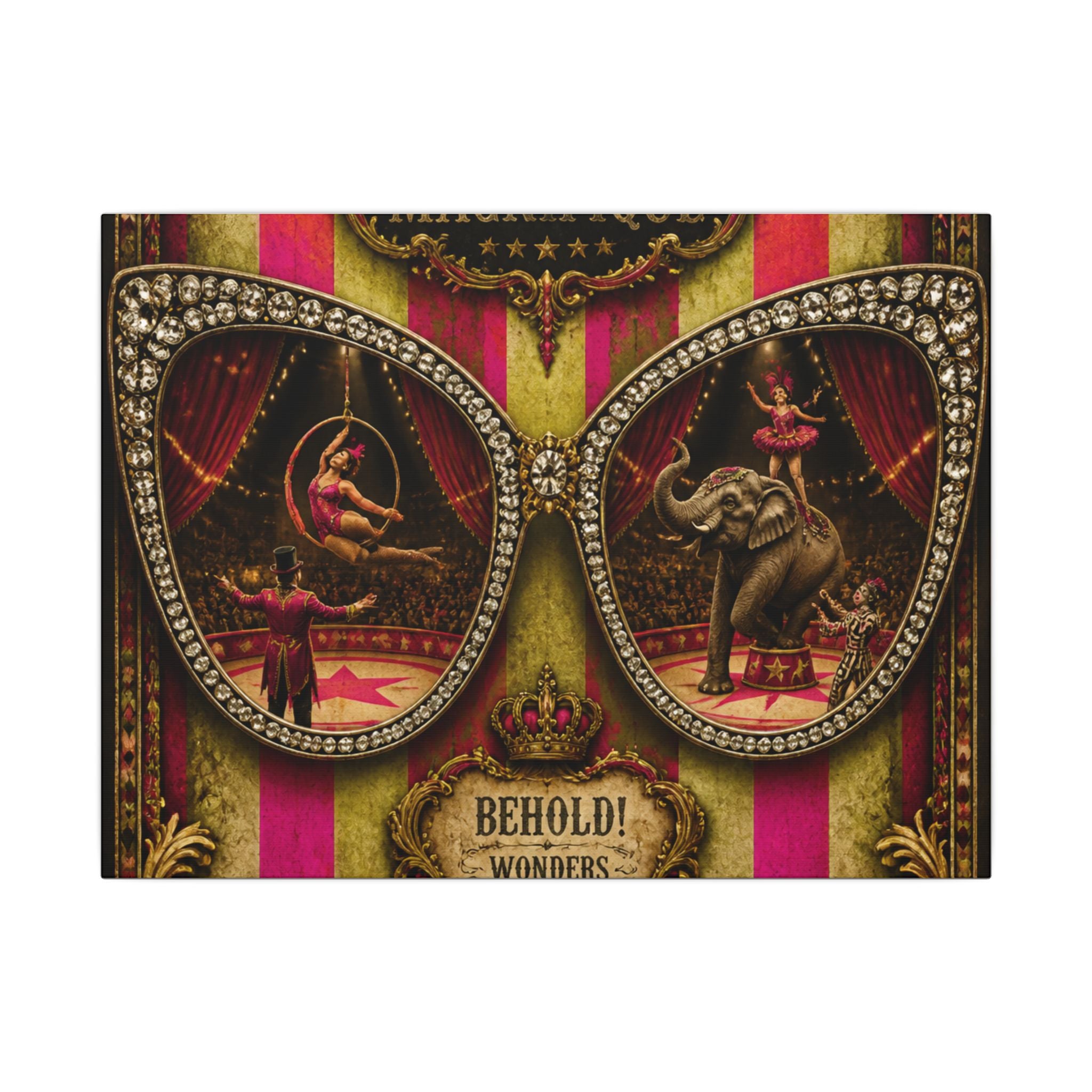 Sunglasses Circus Ring Wall Art Canvas 24×36 Baroque Studio Decor Maximalist Print