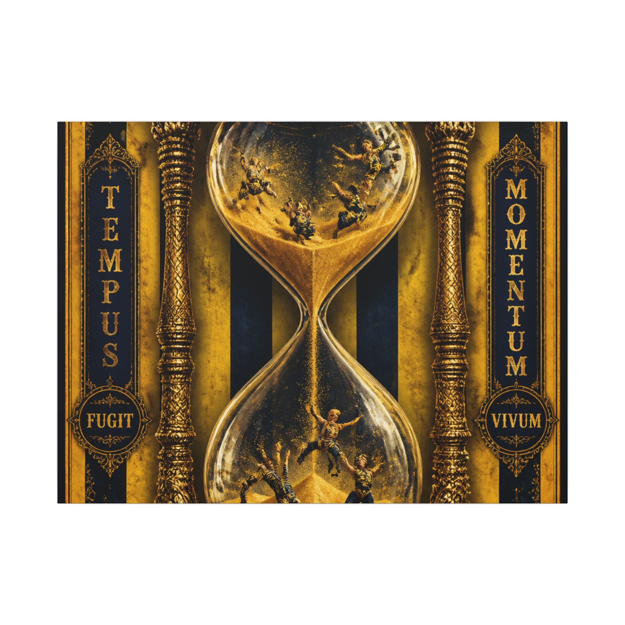 Hourglass Acrobats Wall Art Canvas 16×20 Baroque Home Office Decor Maximalist Print