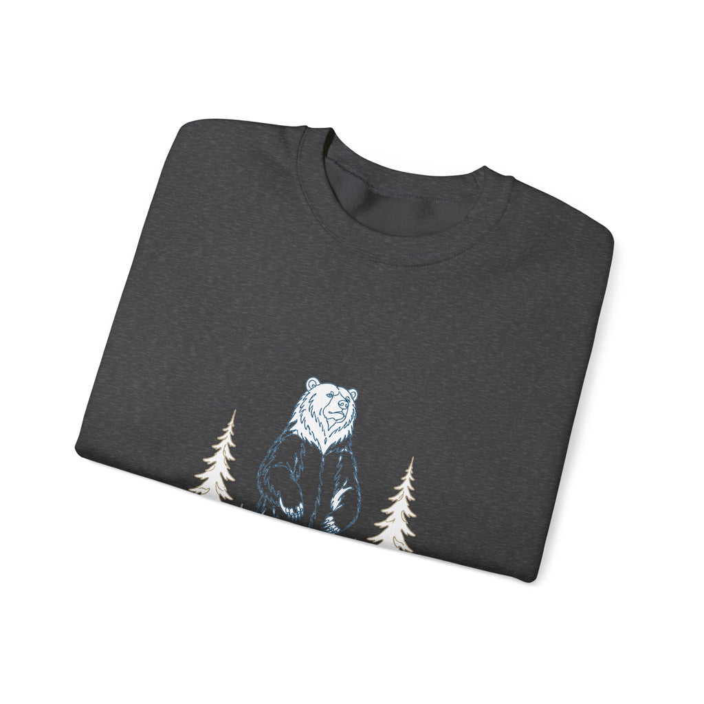 Matching Couple Sweatshirt - Bear & Deer Matching Couple Premium Fleece Sweatshirt Minimalist Art His Hers Christmas Gift - Design A