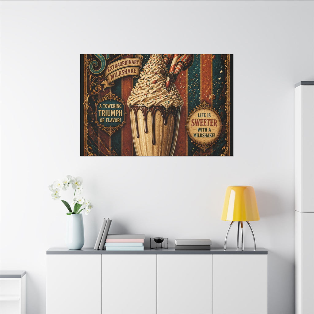 Milkshake Slide Clown Wall Art Canvas 24×36 Baroque Studio Decor Maximalist Print