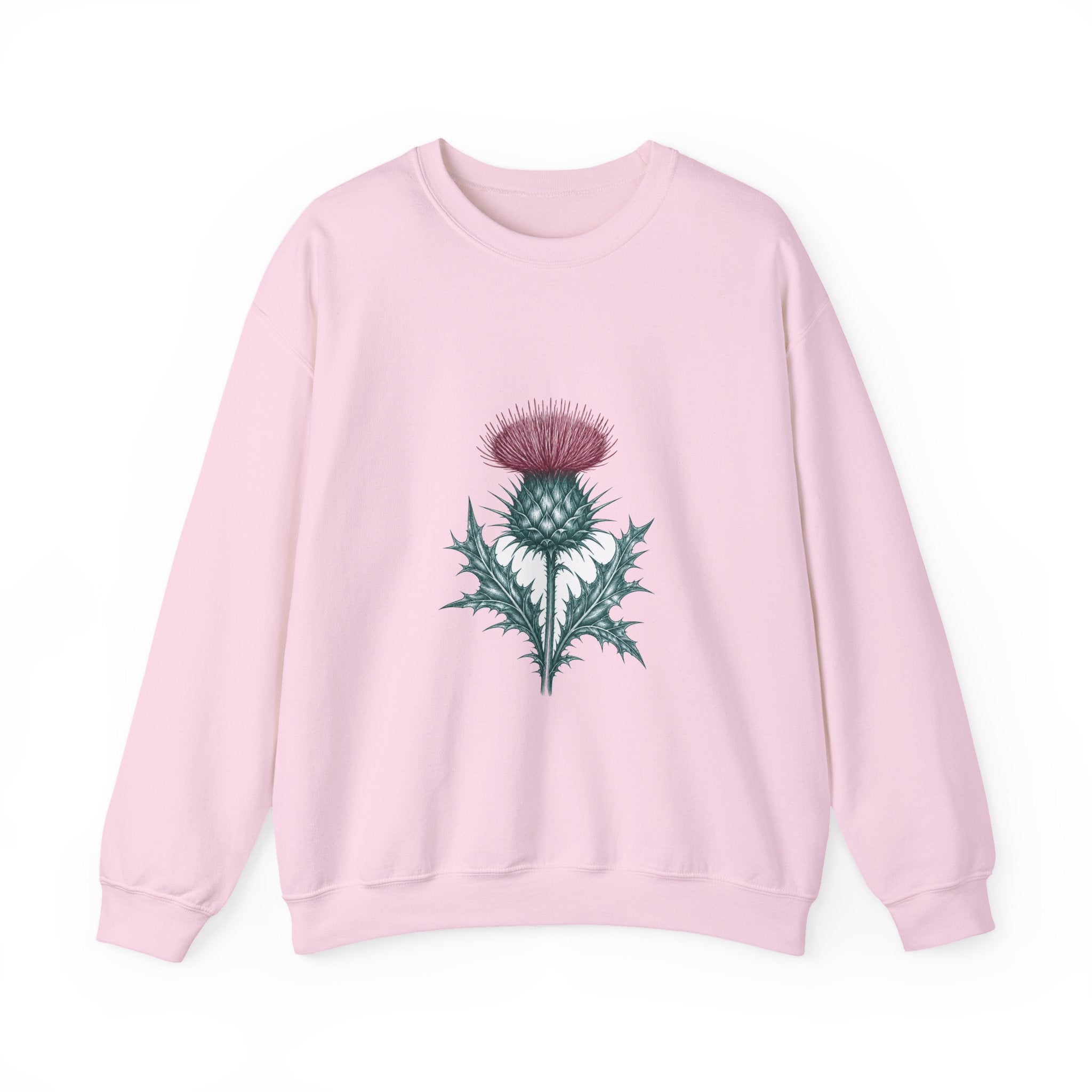 Matching Couple Sweatshirt - Lavender & Thistle Matching Couple Comfort Colors Crew Hand-Drawn Art His Hers Anniversary Gift - Design B