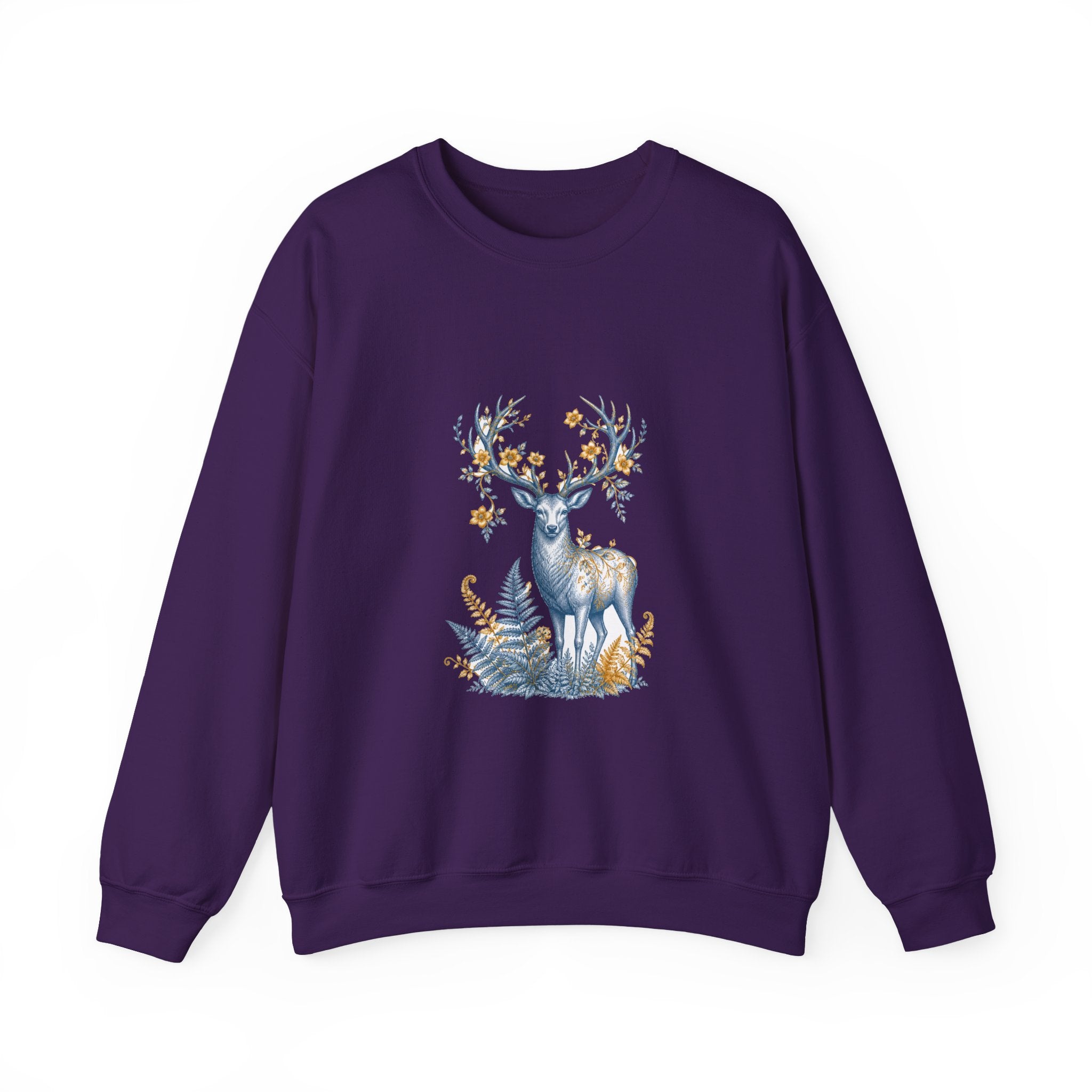 Matching Couple Sweatshirt - Bear & Deer Matching Couple Crewneck Sweatshirt Vintage Art His Hers Wedding Gift - Design B