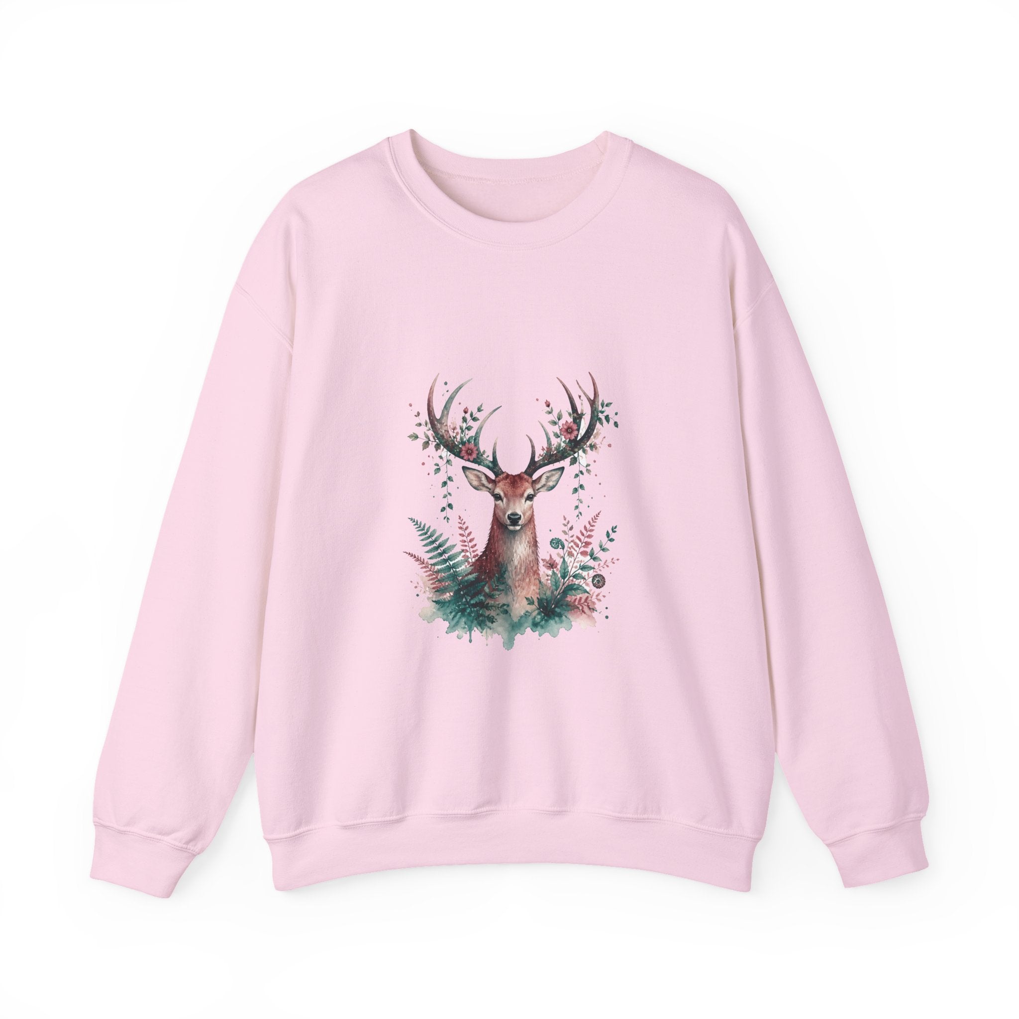 Matching Couple Sweatshirt - Bear & Deer Matching Couple Comfort Colors Crew Watercolor Art His Hers Birthday Gift - Design B