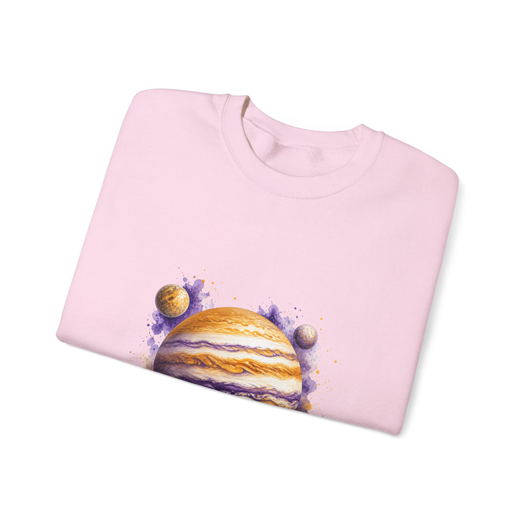 Matching Couple Sweatshirt - Saturn & Jupiter Matching Couple Comfort Colors Crew Watercolor Art His Hers Birthday Gift - Design B
