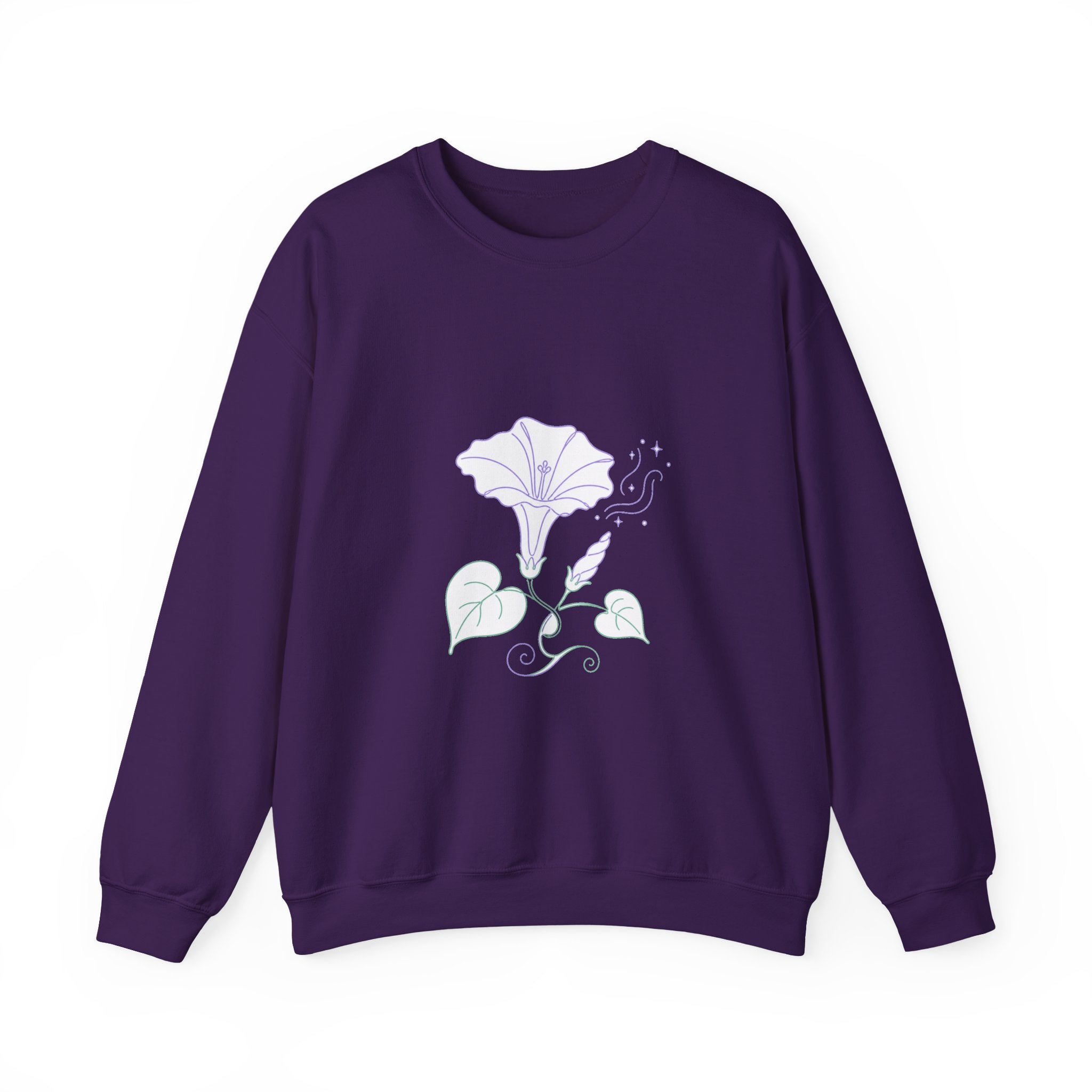 Matching Couple Sweatshirt - Sunflower & Moonflower Matching Couple Comfort Colors Crew Minimalist Art His Hers Christmas Gift - Design B