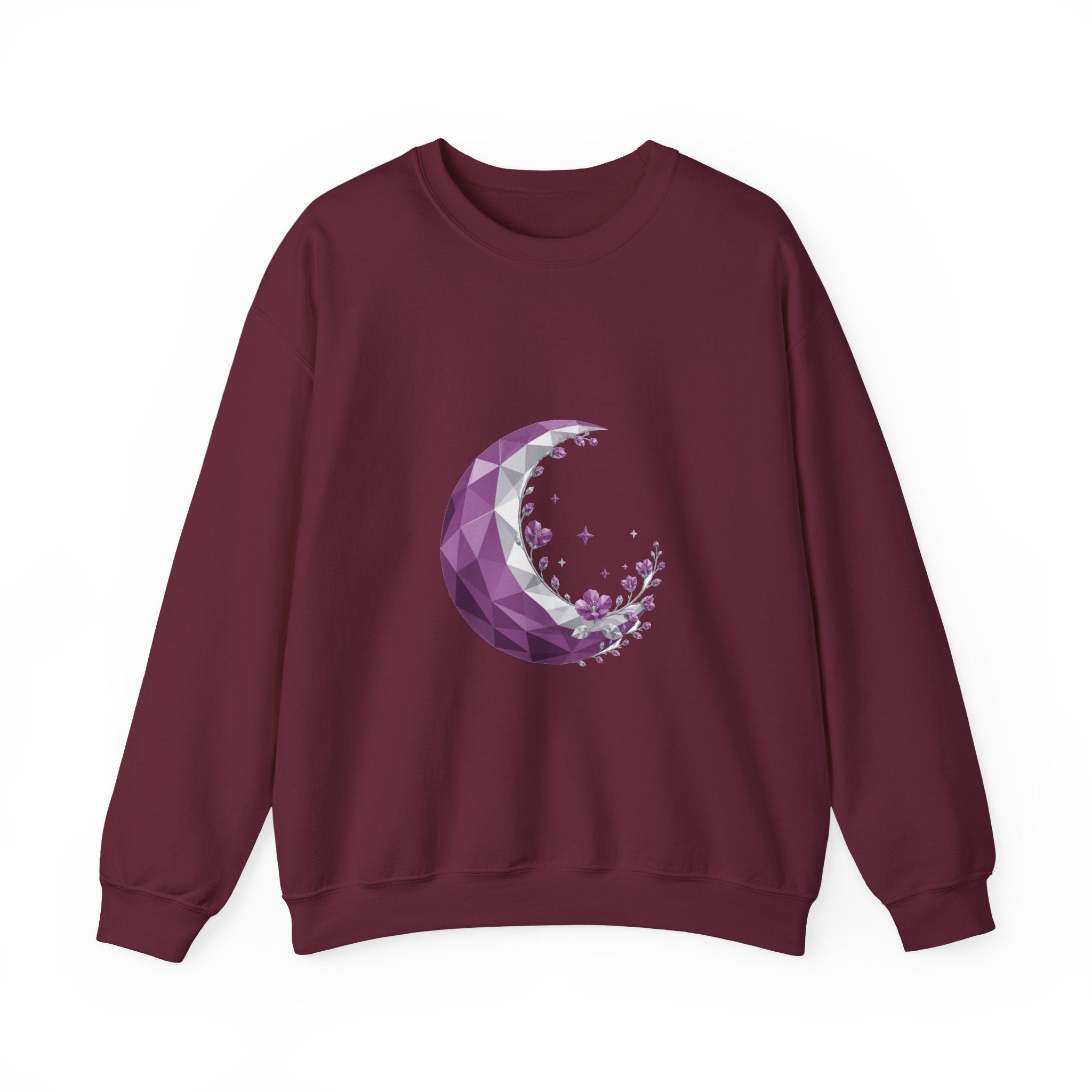 Matching Couple Sweatshirt - Waxing & Waning Moon Matching Couple Premium Fleece Sweatshirt Geometric Art His Hers Love Gift - Design A
