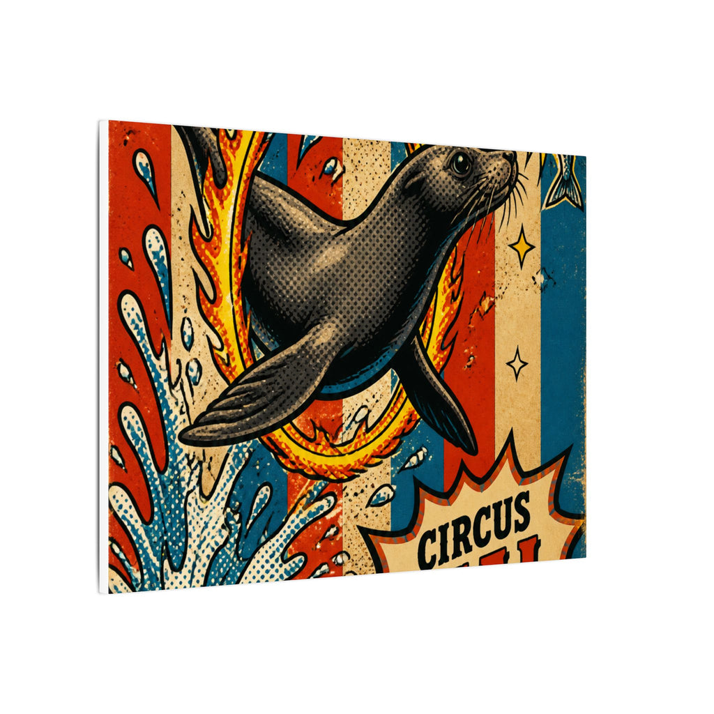 Seal Fire Hoop Wall Art Canvas 16×20 Pop Art Living Room Decor Maximalist Print