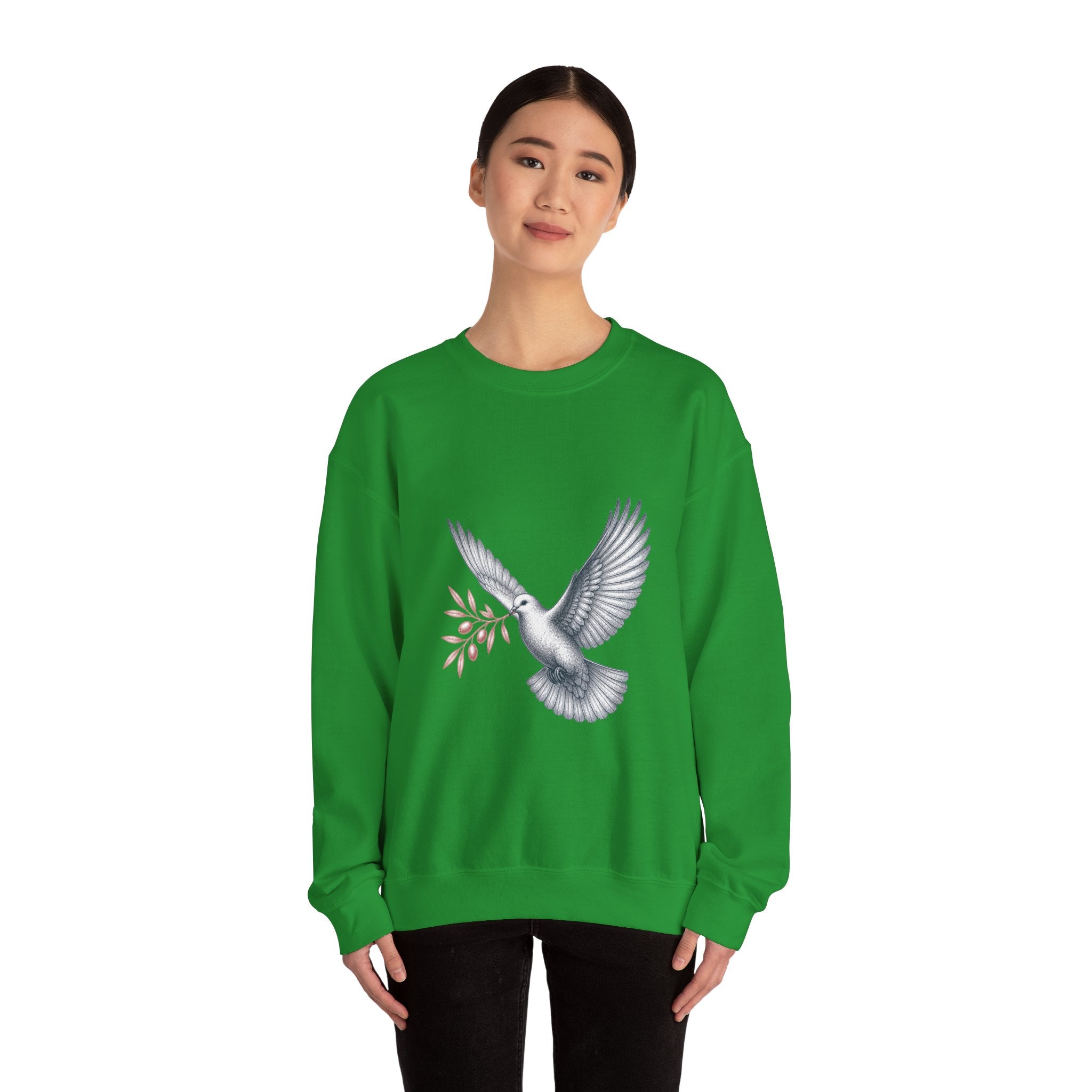 Matching Couple Sweatshirt - Wolf & Dove Matching Couple Premium Fleece Sweatshirt Vintage Art His Hers Honeymoon Gift - Design B
