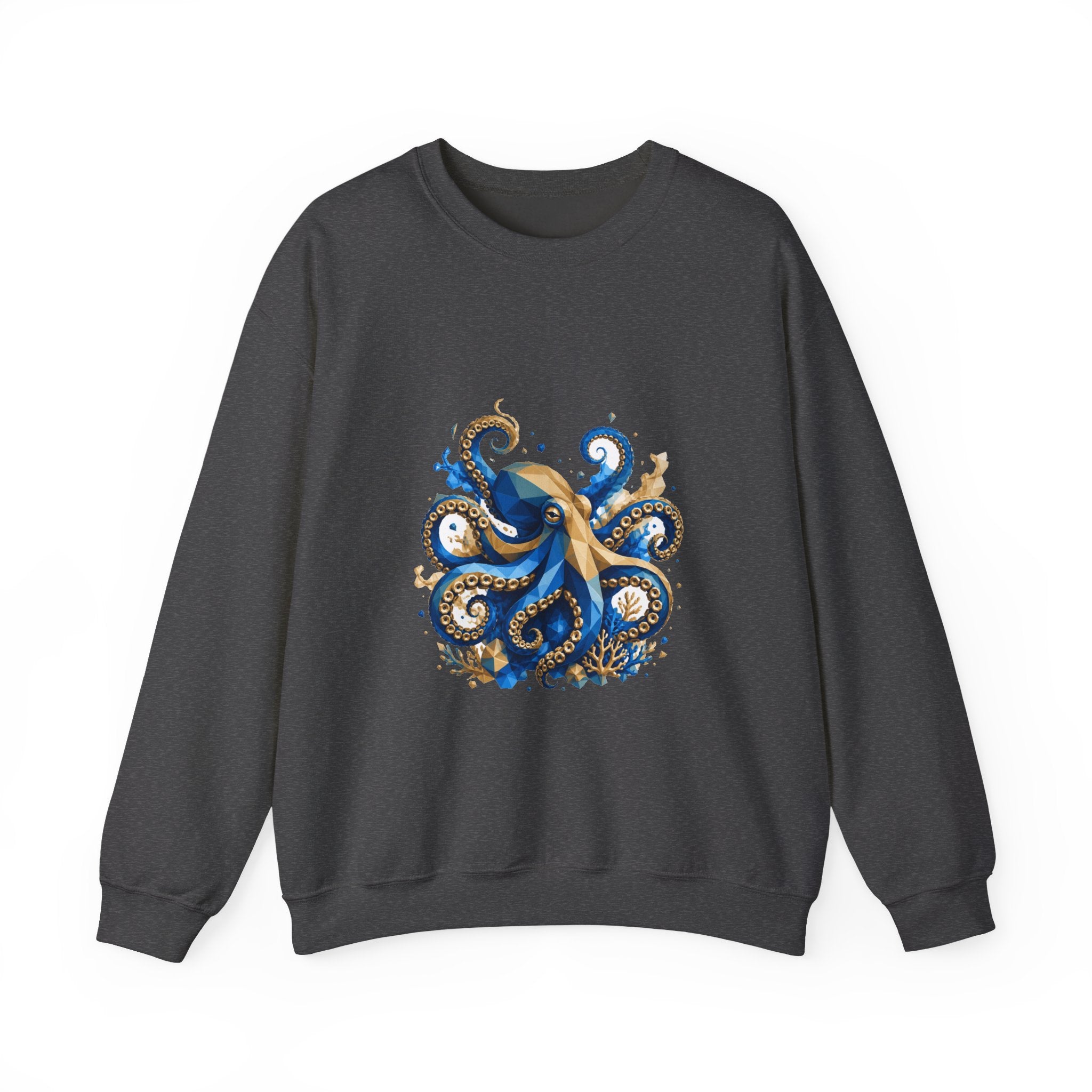 Matching Couple Sweatshirt - Octopus & Jellyfish Matching Couple Premium Fleece Sweatshirt Geometric Art His Hers Love Gift - Design A