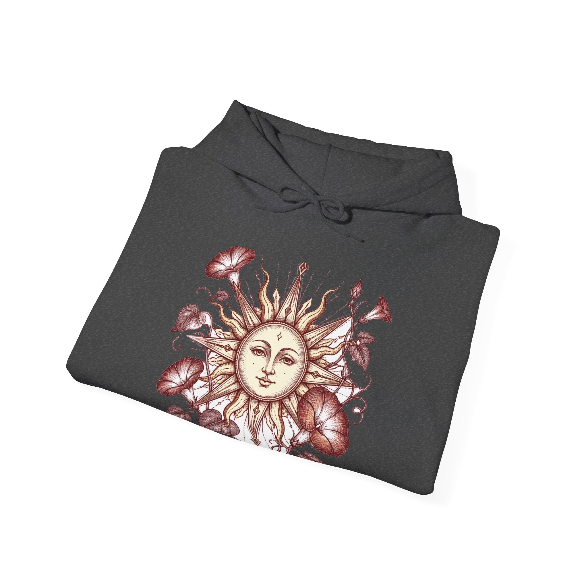 Matching Couple Sweatshirt - Sun & Moon Matching Couple Hooded Sweatshirt Hand-Drawn Art His Hers Best Friend Gift - Design B